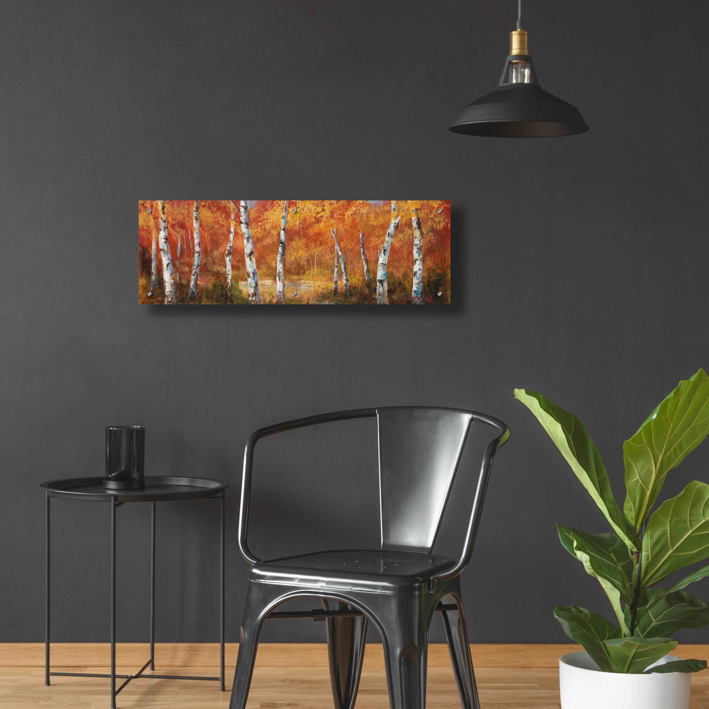 Epic Art 'Autumn Birch I' by Art Fronckowiak, Acrylic Glass Wall Art,36x12