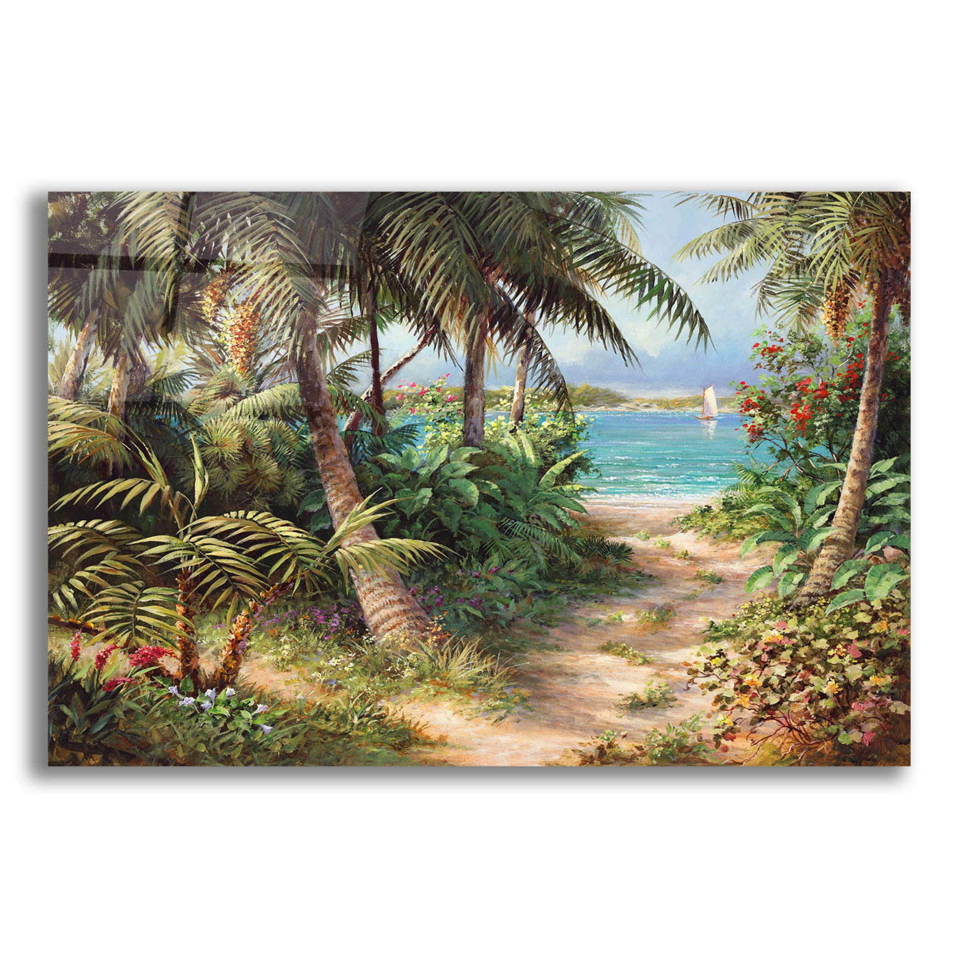 Epic Art 'Bahama Sail' by Art Fronckowiak, Acrylic Glass Wall Art,16x12