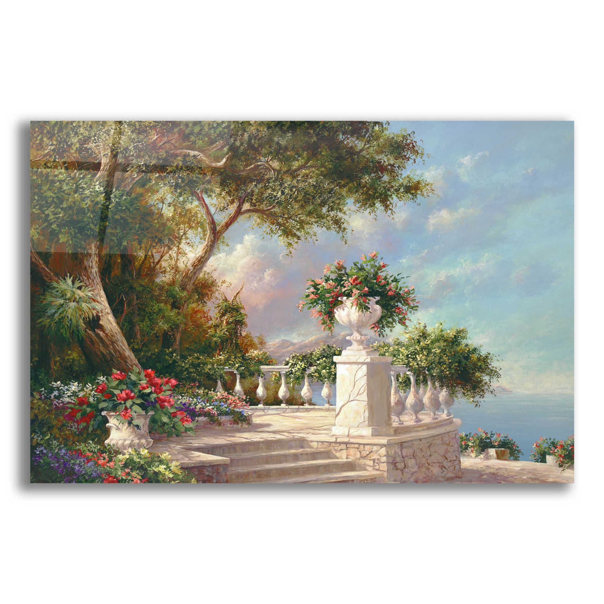 Epic Art 'Balcony at Lake Como' by Art Fronckowiak, Acrylic Glass Wall Art,16x12