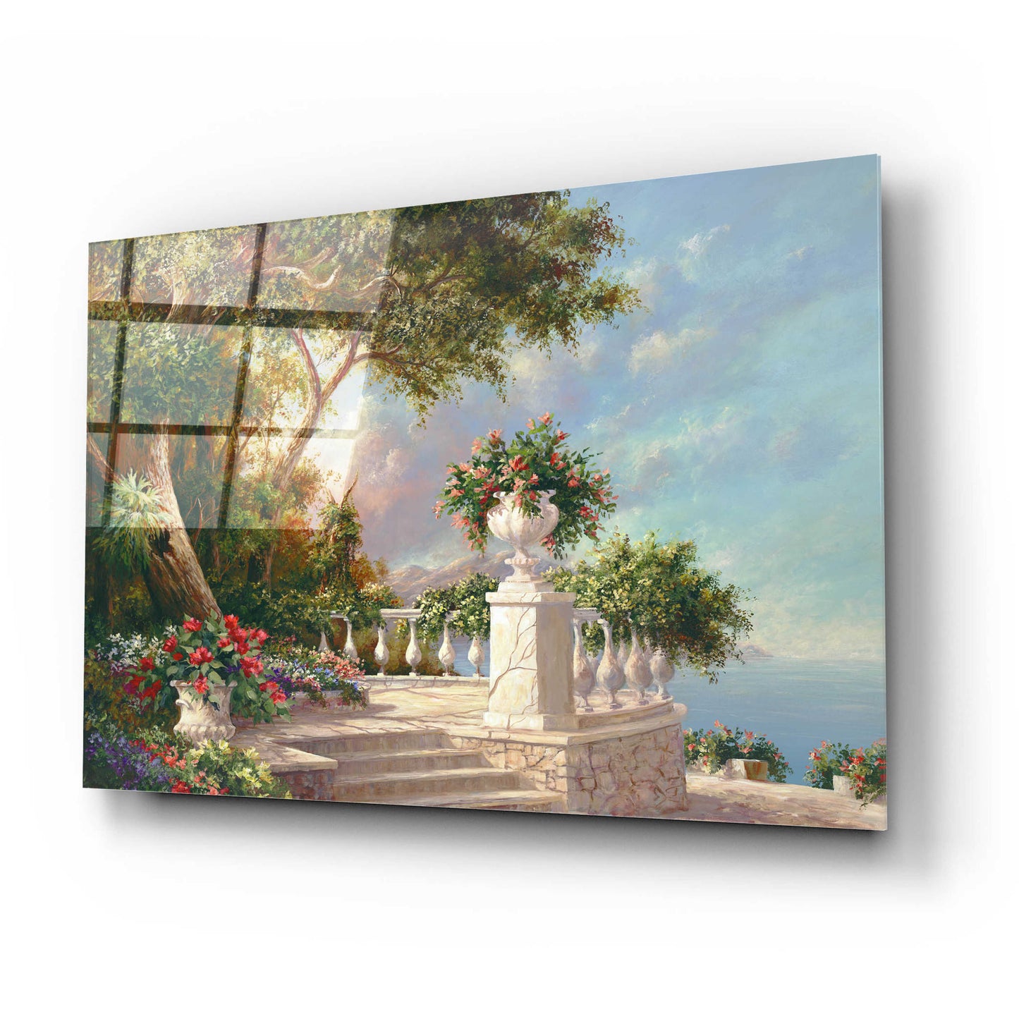 Epic Art 'Balcony at Lake Como' by Art Fronckowiak, Acrylic Glass Wall Art,24x16