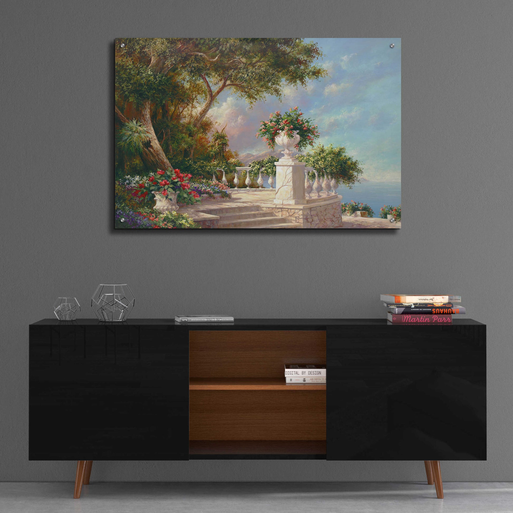 Epic Art 'Balcony at Lake Como' by Art Fronckowiak, Acrylic Glass Wall Art,36x24