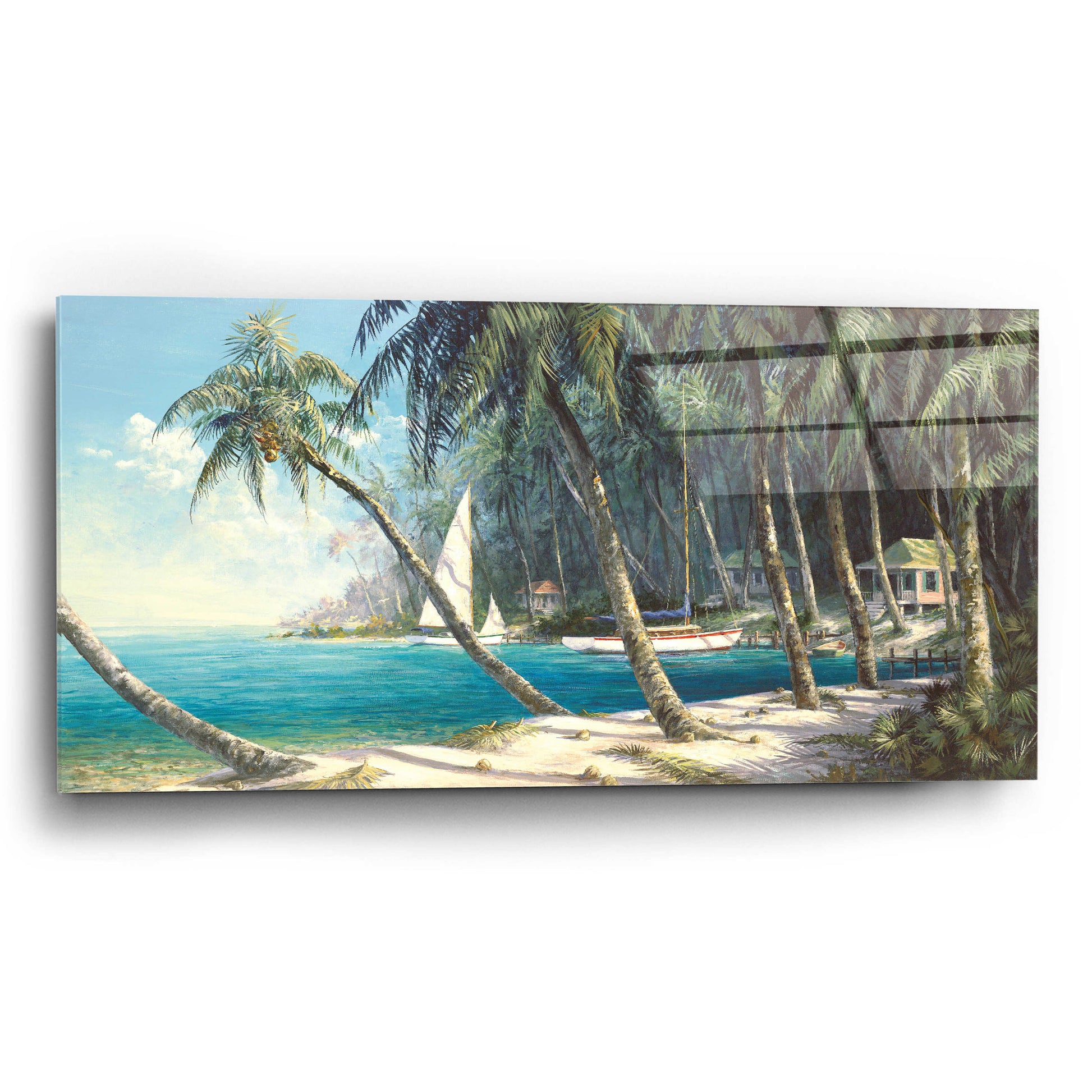 Epic Art 'Bali Cove' by Art Fronckowiak, Acrylic Glass Wall Art,24x12