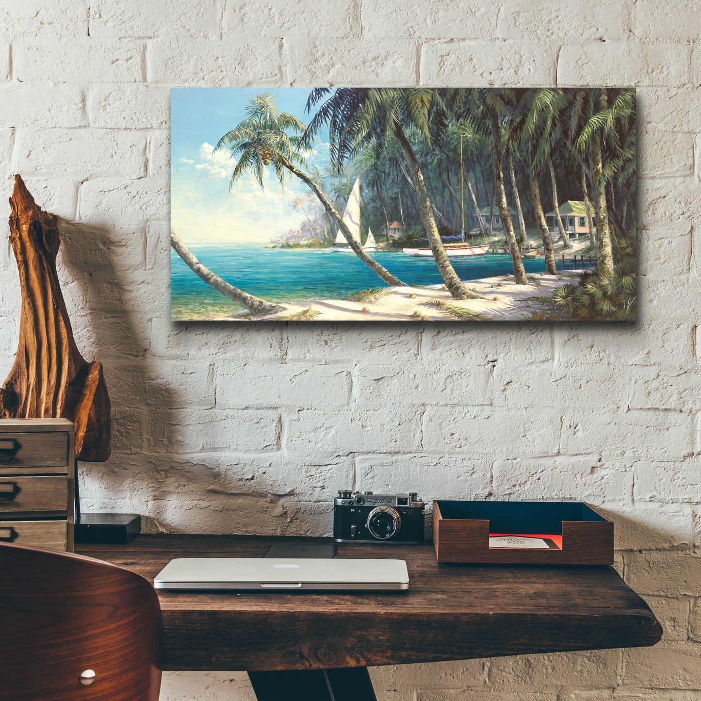 Epic Art 'Bali Cove' by Art Fronckowiak, Acrylic Glass Wall Art,24x12