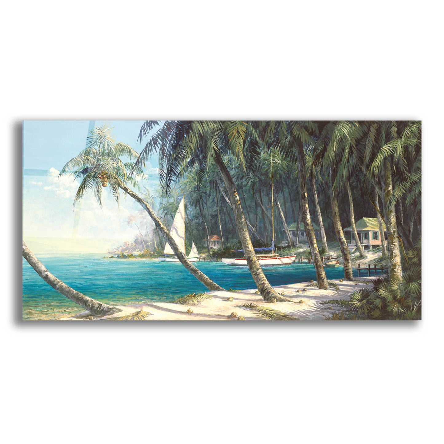 Epic Art 'Bali Cove' by Art Fronckowiak, Acrylic Glass Wall Art,24x12