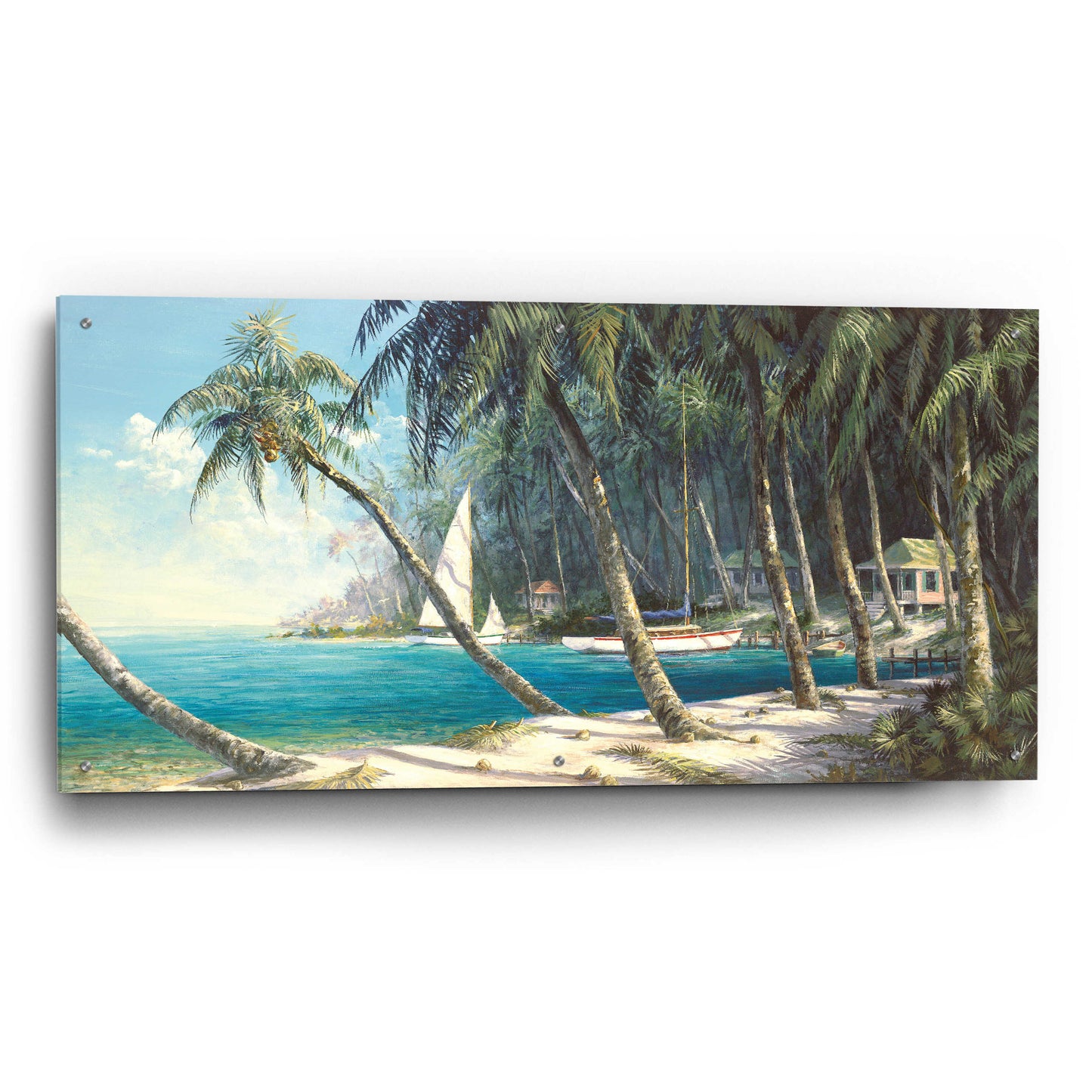 Epic Art 'Bali Cove' by Art Fronckowiak, Acrylic Glass Wall Art,48x24