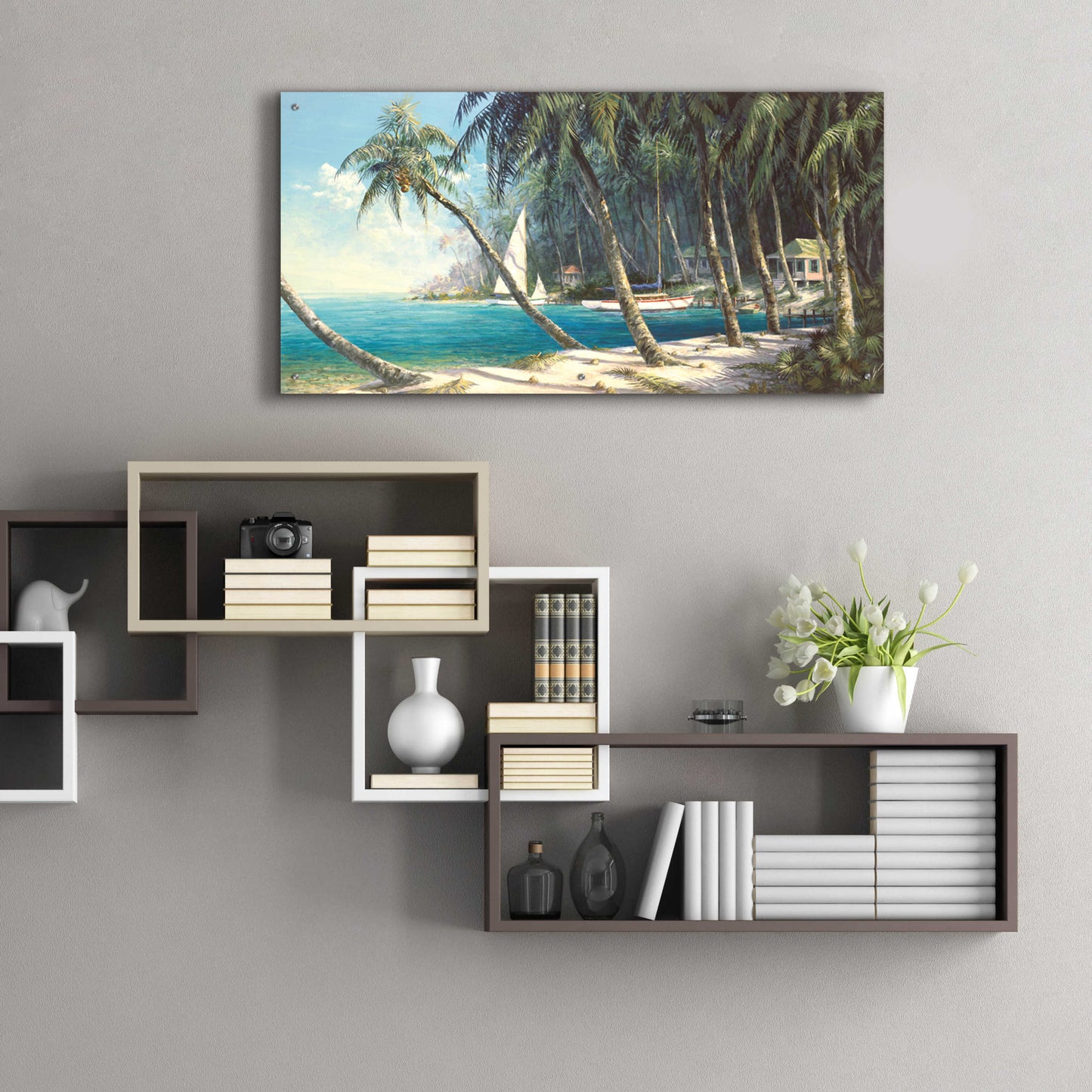 Epic Art 'Bali Cove' by Art Fronckowiak, Acrylic Glass Wall Art,48x24