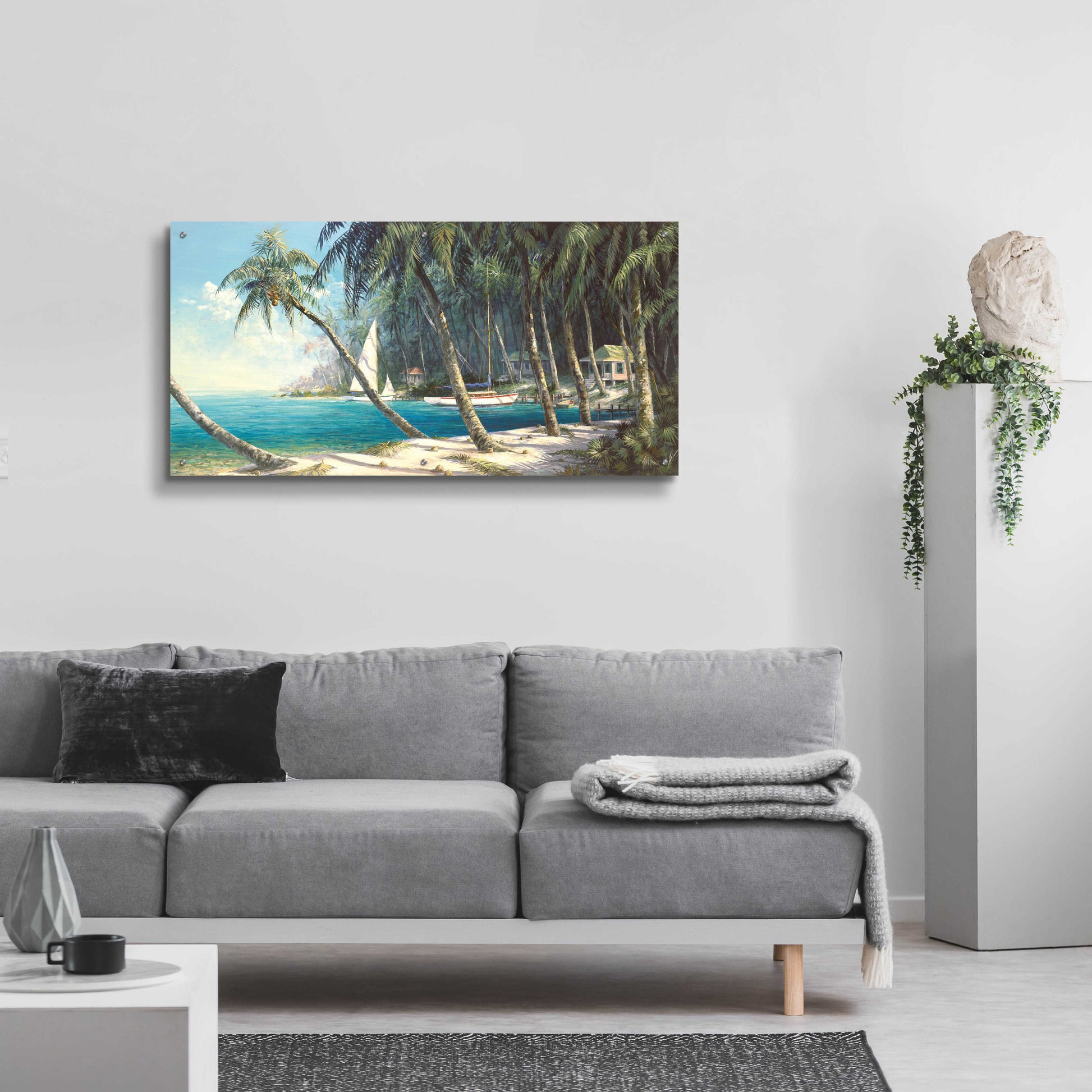 Epic Art 'Bali Cove' by Art Fronckowiak, Acrylic Glass Wall Art,48x24