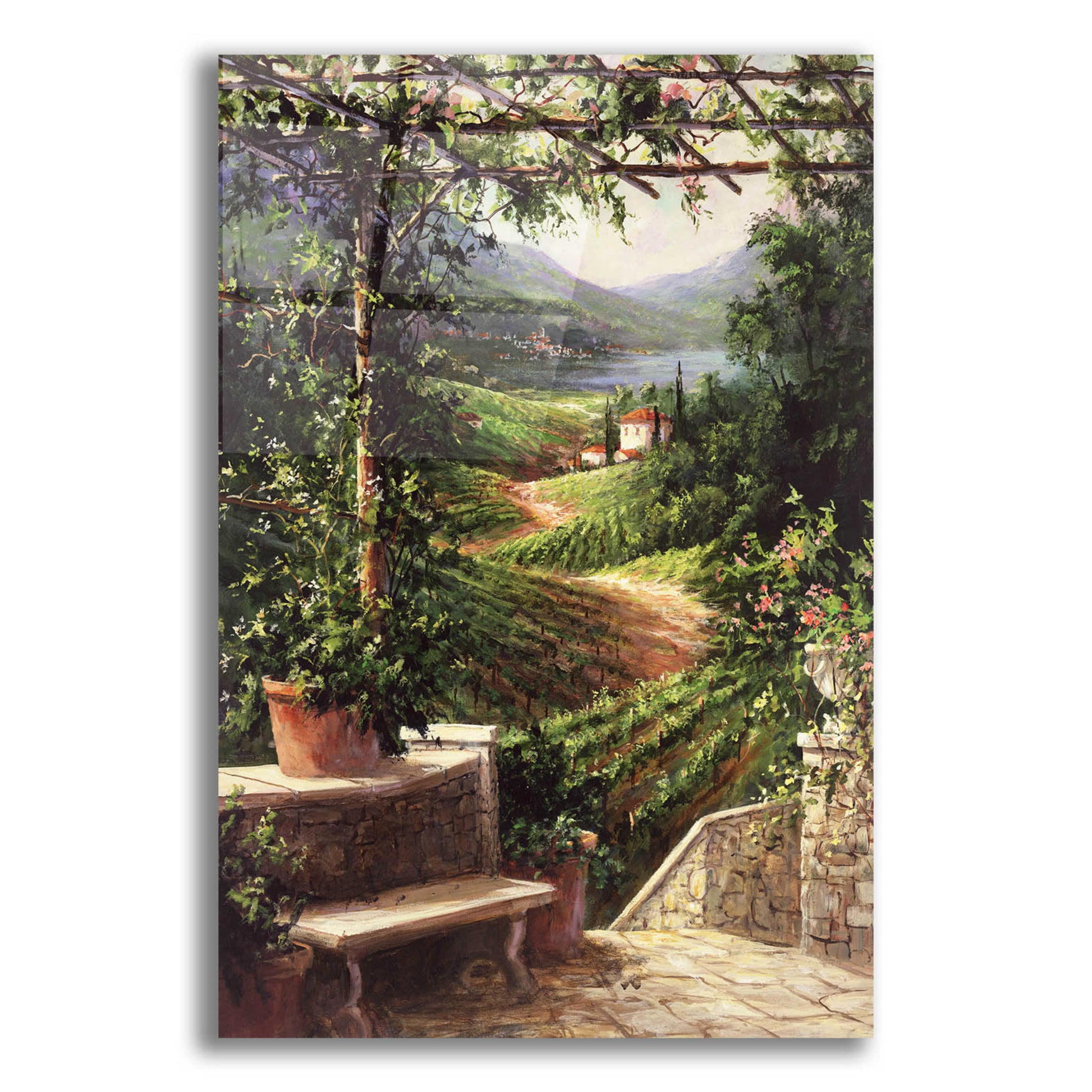 Epic Art 'Chianti Vineyard' by Art Fronckowiak, Acrylic Glass Wall Art,12x16