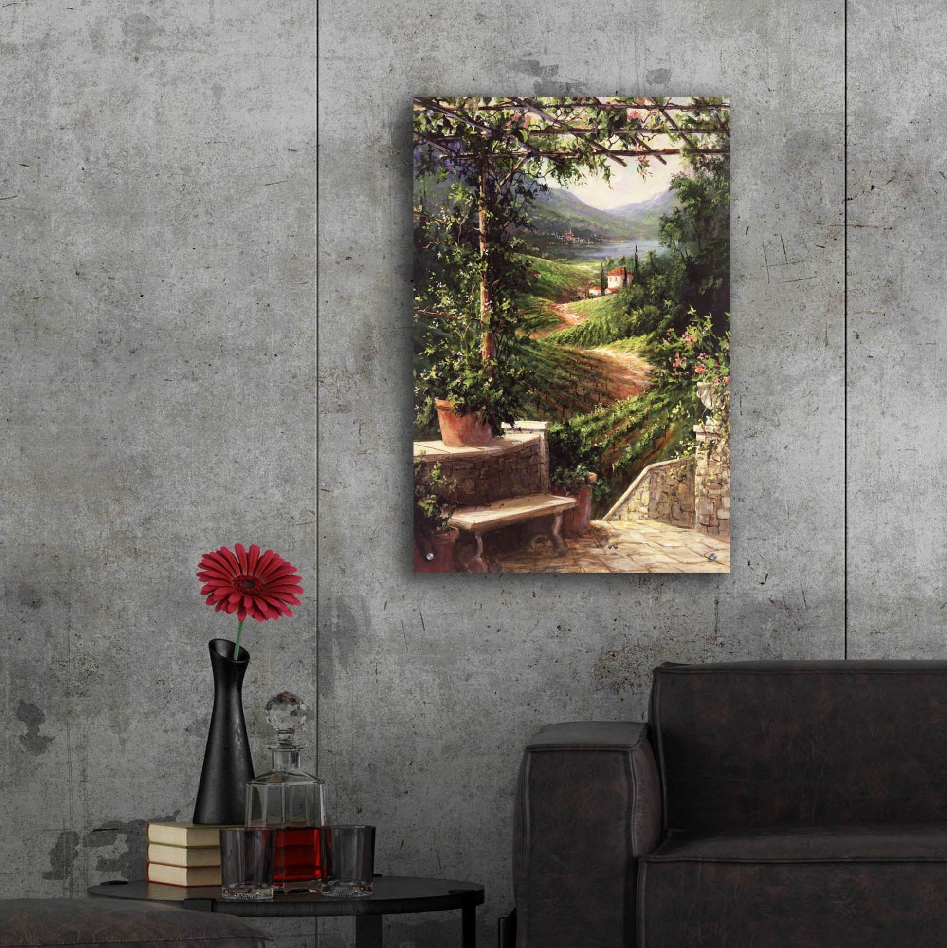 Epic Art 'Chianti Vineyard' by Art Fronckowiak, Acrylic Glass Wall Art,24x36