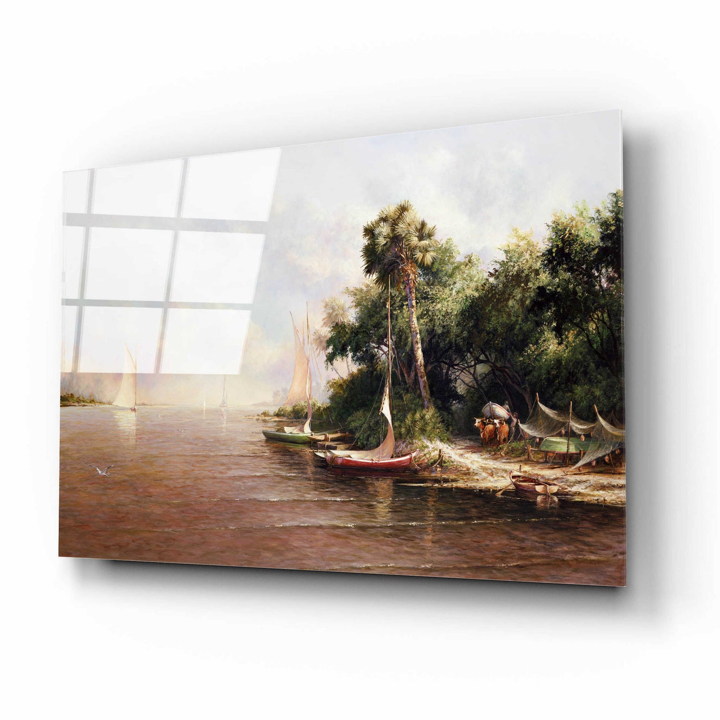 Epic Art 'Fisherman Landing' by Art Fronckowiak, Acrylic Glass Wall Art,16x12