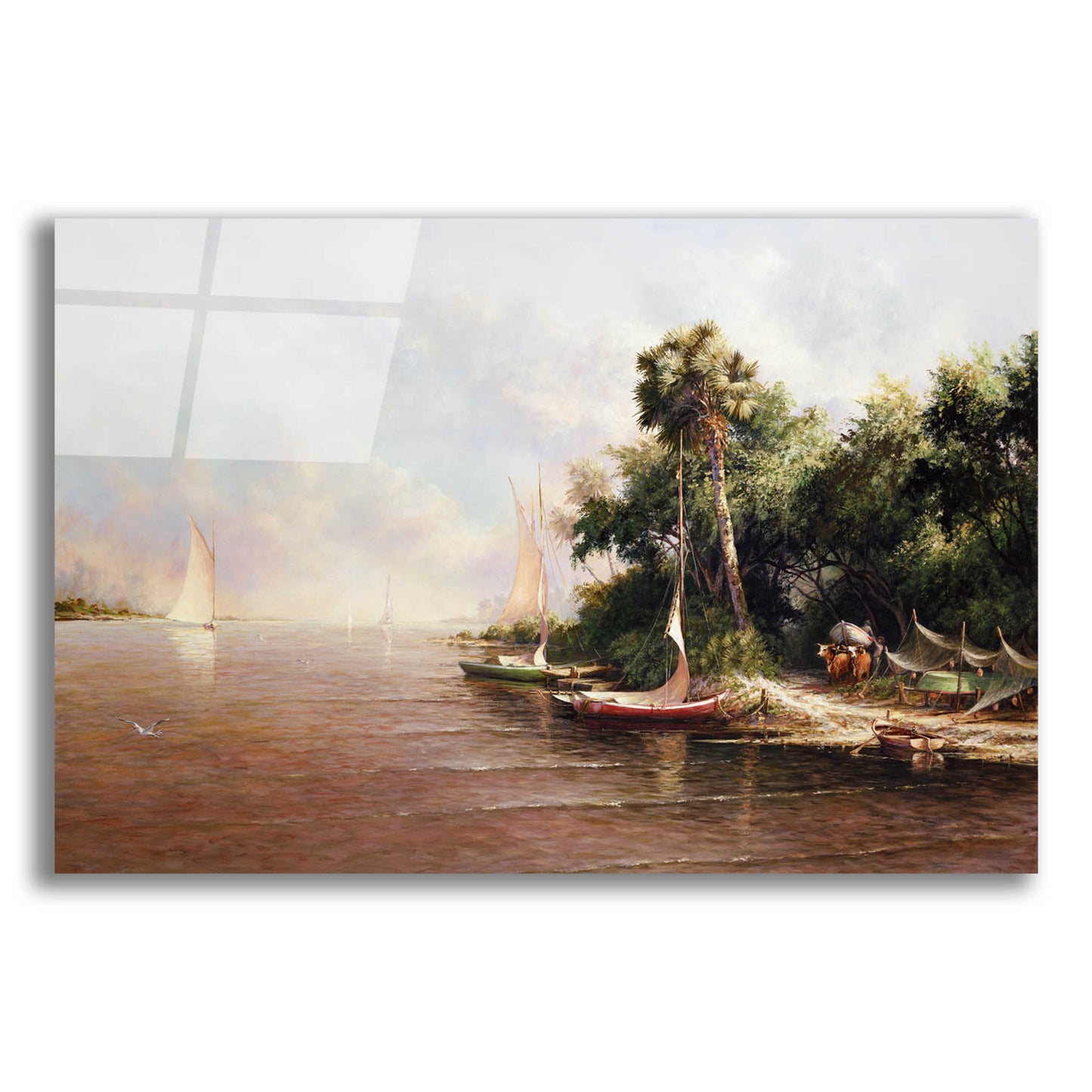 Epic Art 'Fisherman Landing' by Art Fronckowiak, Acrylic Glass Wall Art,16x12