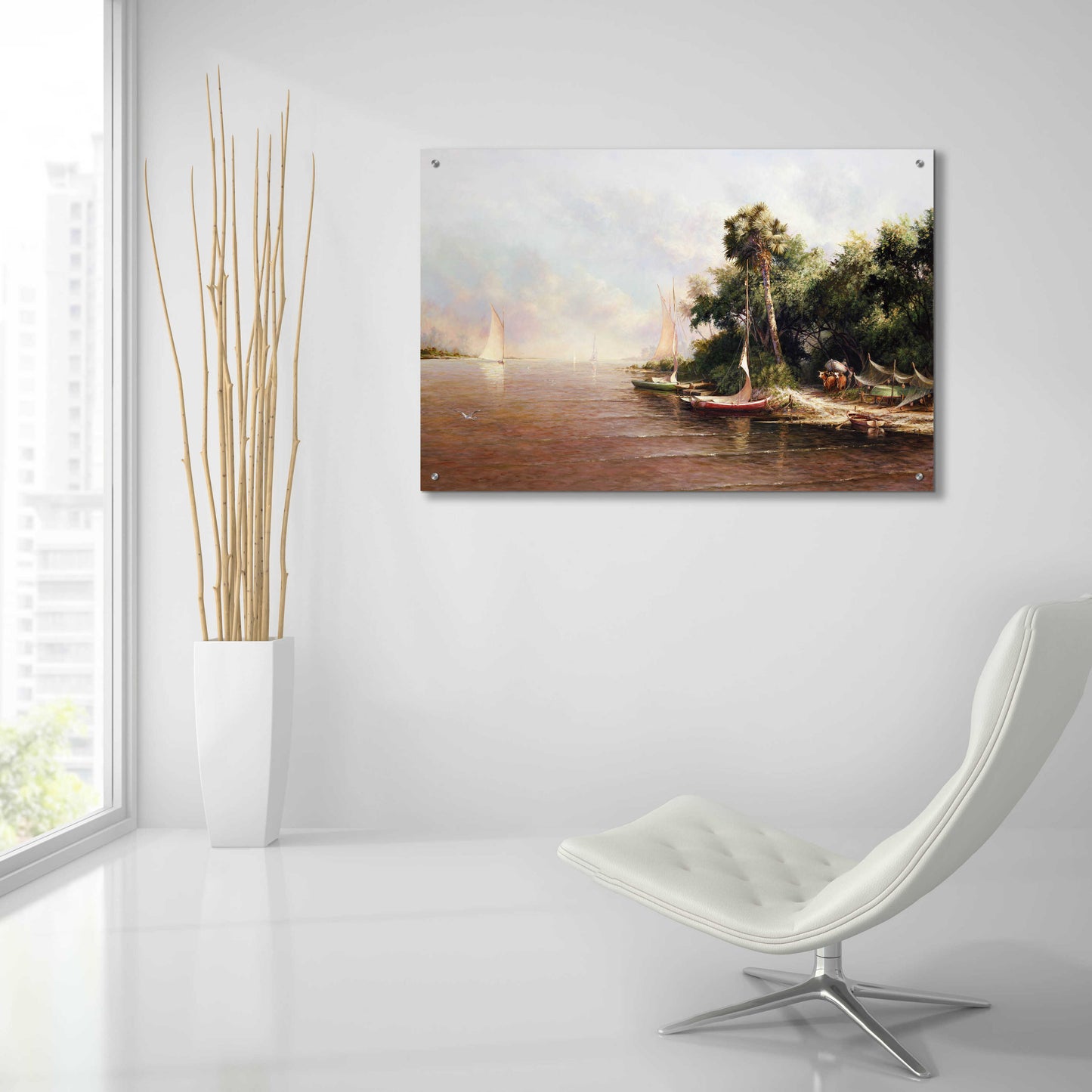 Epic Art 'Fisherman Landing' by Art Fronckowiak, Acrylic Glass Wall Art,36x24