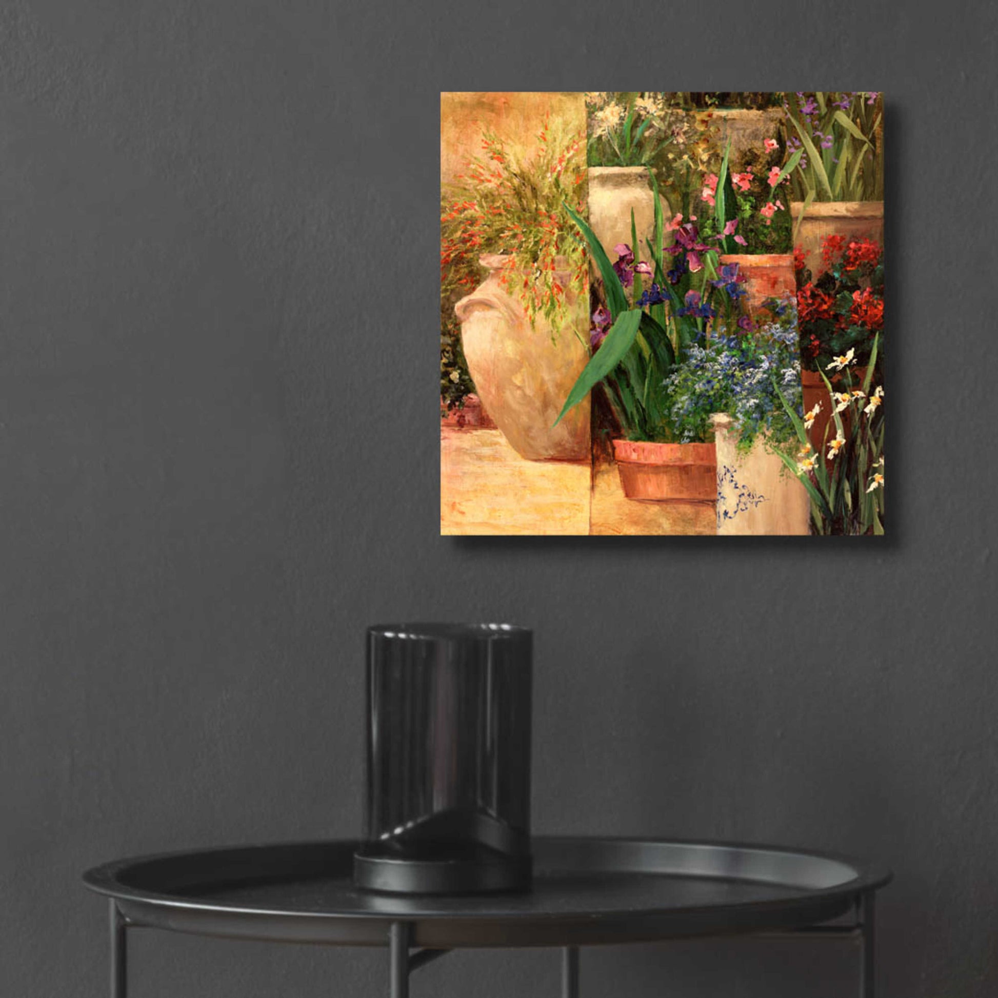 Epic Art 'Flower Pots Left' by Art Fronckowiak, Acrylic Glass Wall Art,12x12