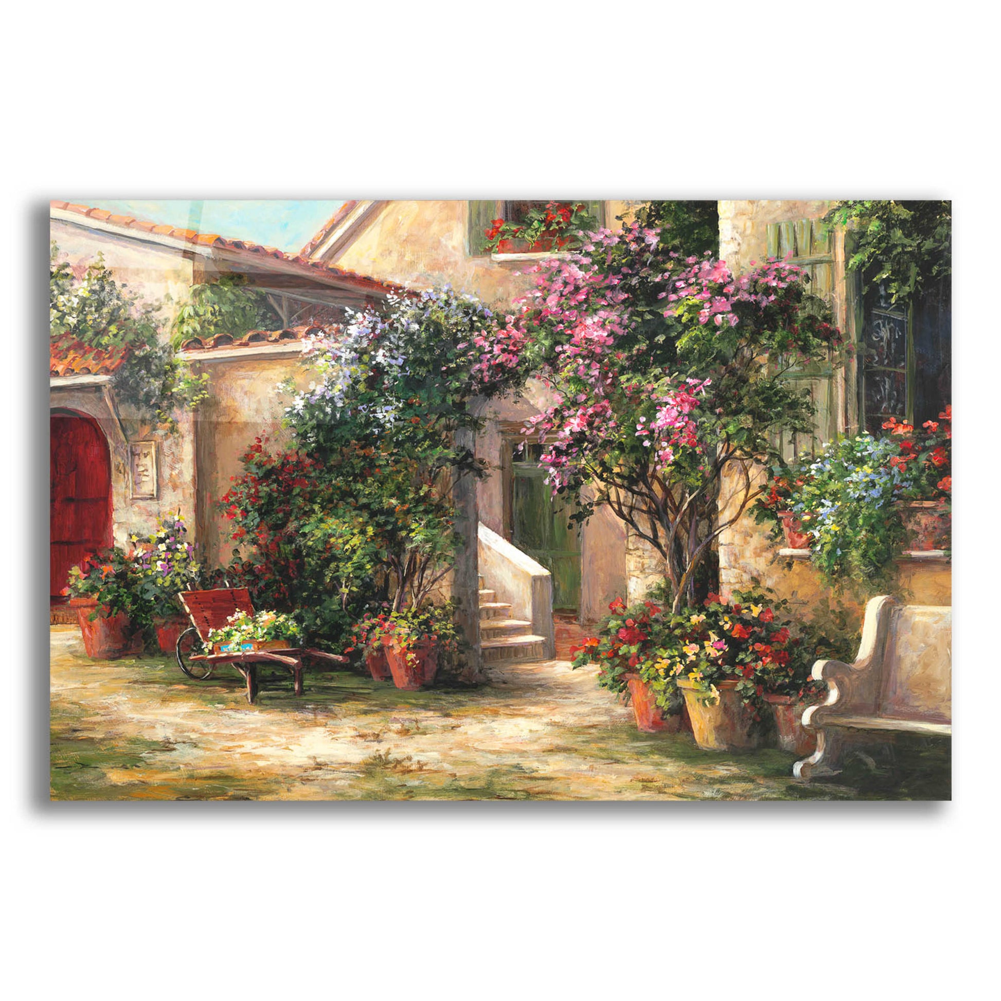 Epic Art 'Garden Courtyard' by Art Fronckowiak, Acrylic Glass Wall Art,16x12