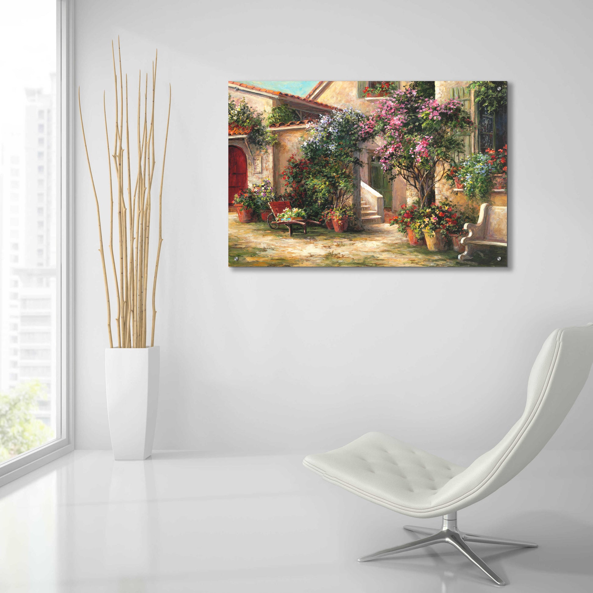 Epic Art 'Garden Courtyard' by Art Fronckowiak, Acrylic Glass Wall Art,36x24