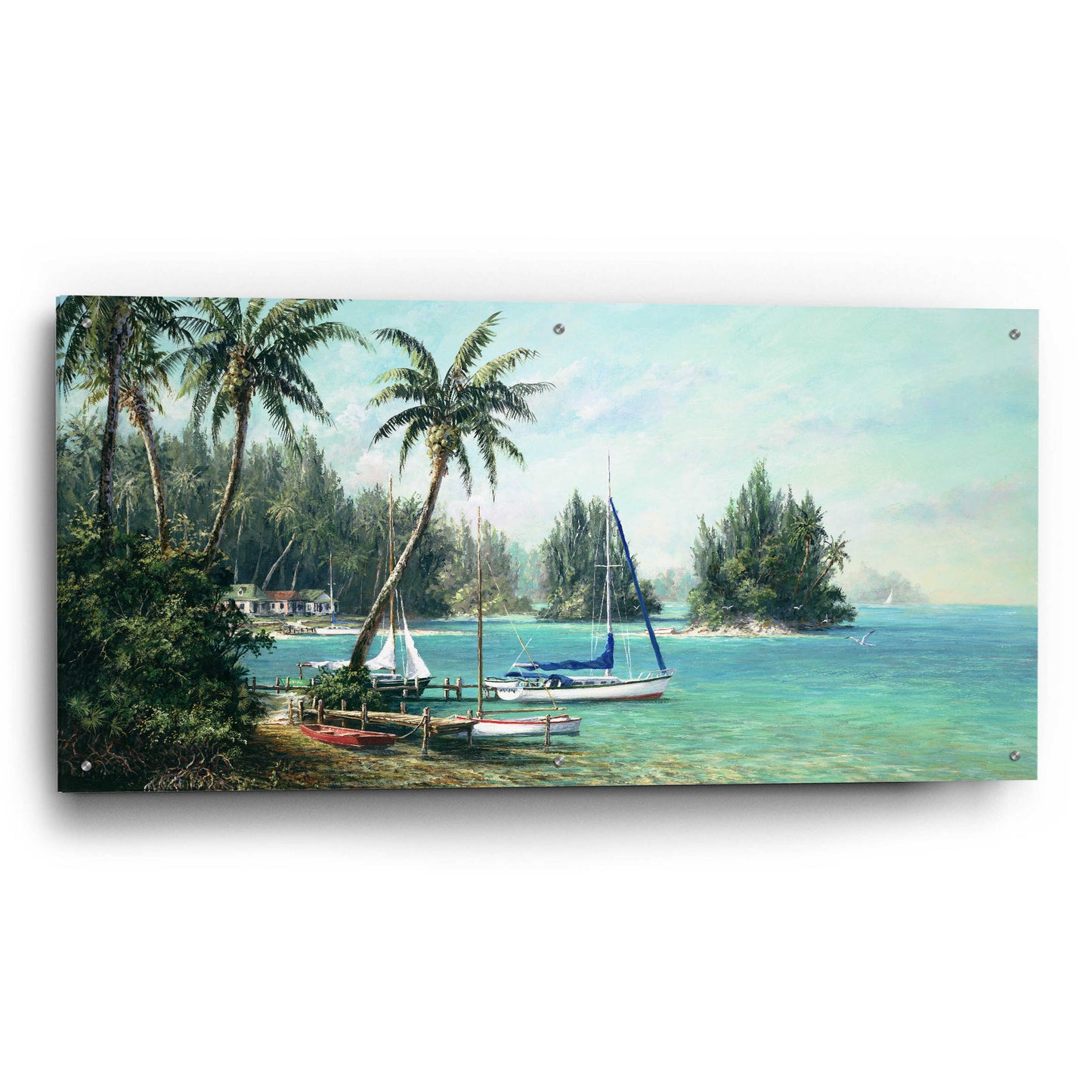 Epic Art 'Island Cove' by Art Fronckowiak, Acrylic Glass Wall Art,48x24