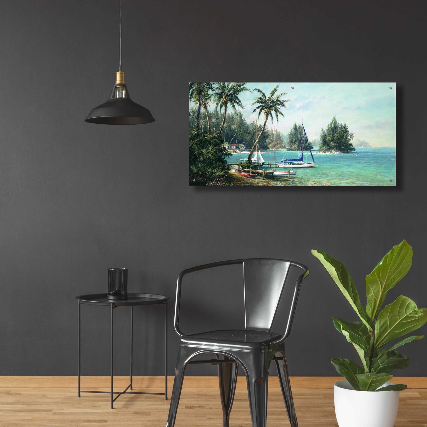 Epic Art 'Island Cove' by Art Fronckowiak, Acrylic Glass Wall Art,48x24