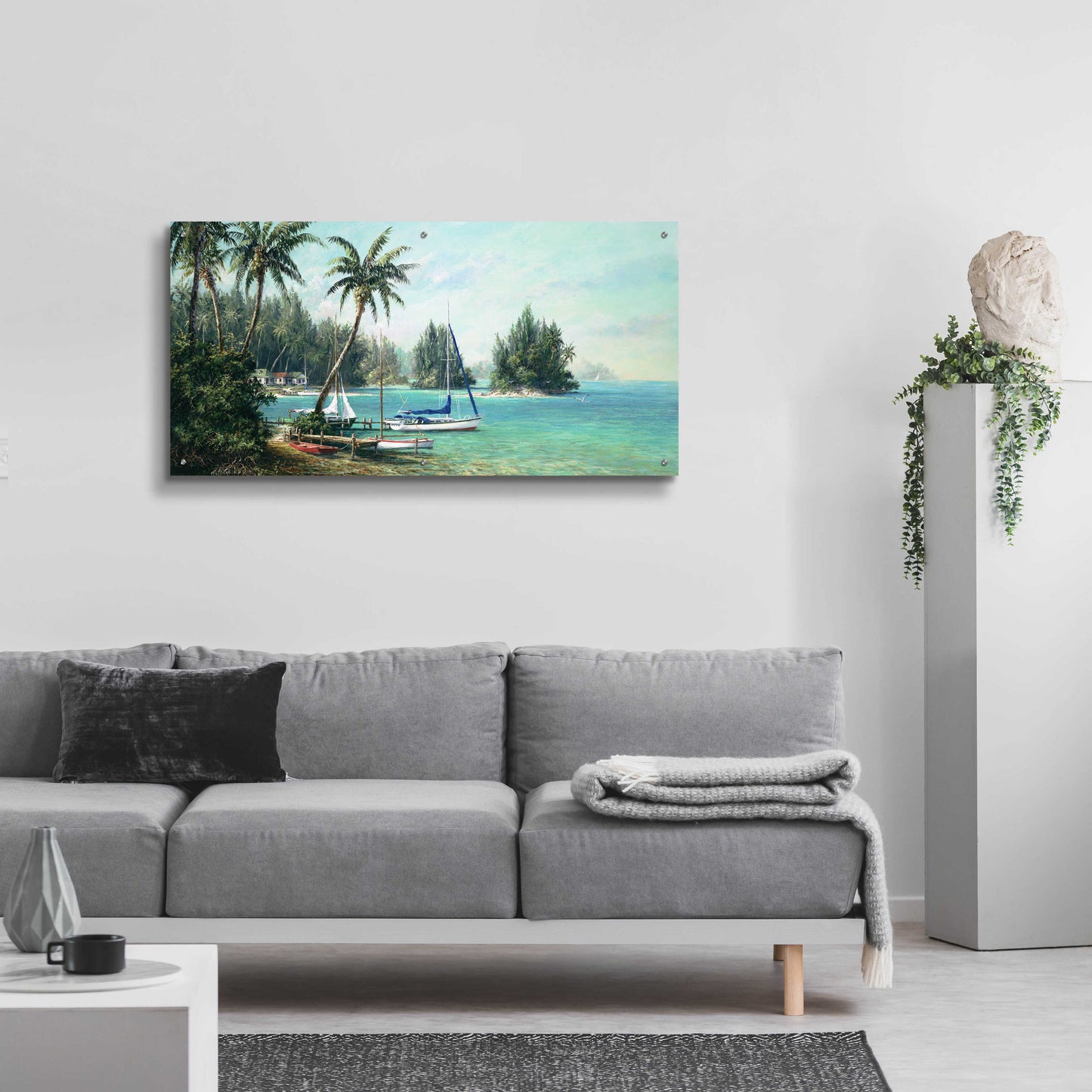 Epic Art 'Island Cove' by Art Fronckowiak, Acrylic Glass Wall Art,48x24