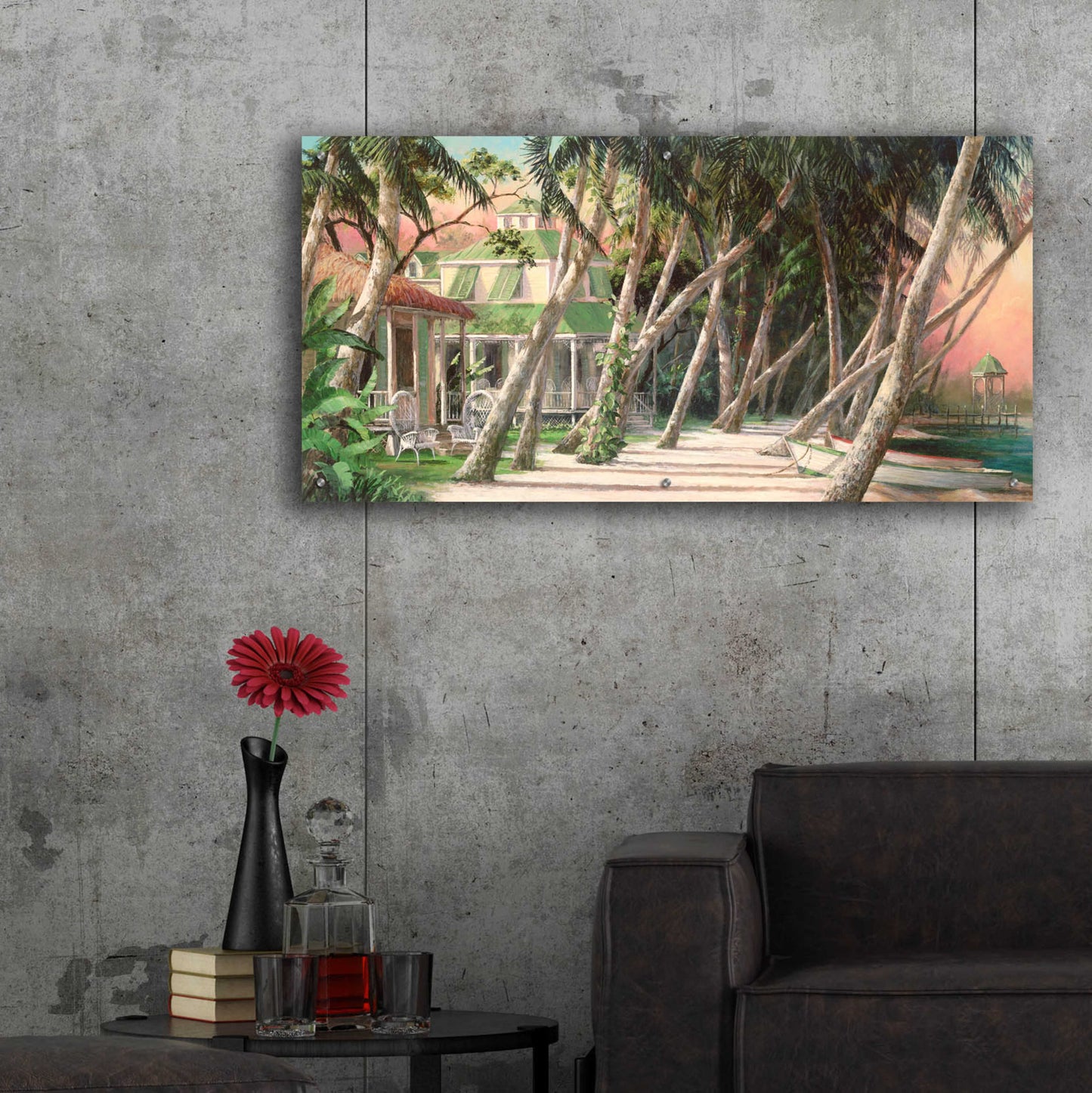 Epic Art 'Island House' by Art Fronckowiak, Acrylic Glass Wall Art,48x24