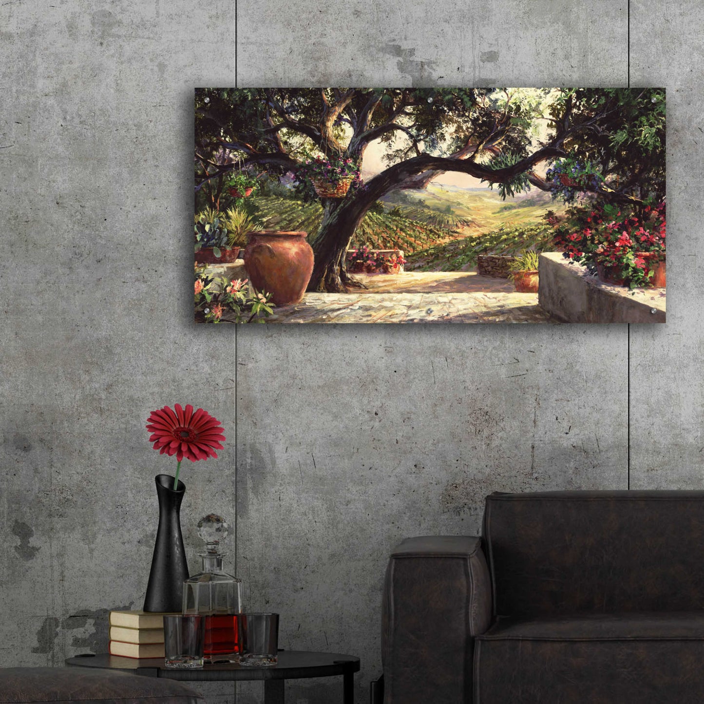 Epic Art 'Napa Patio' by Art Fronckowiak, Acrylic Glass Wall Art,48x24