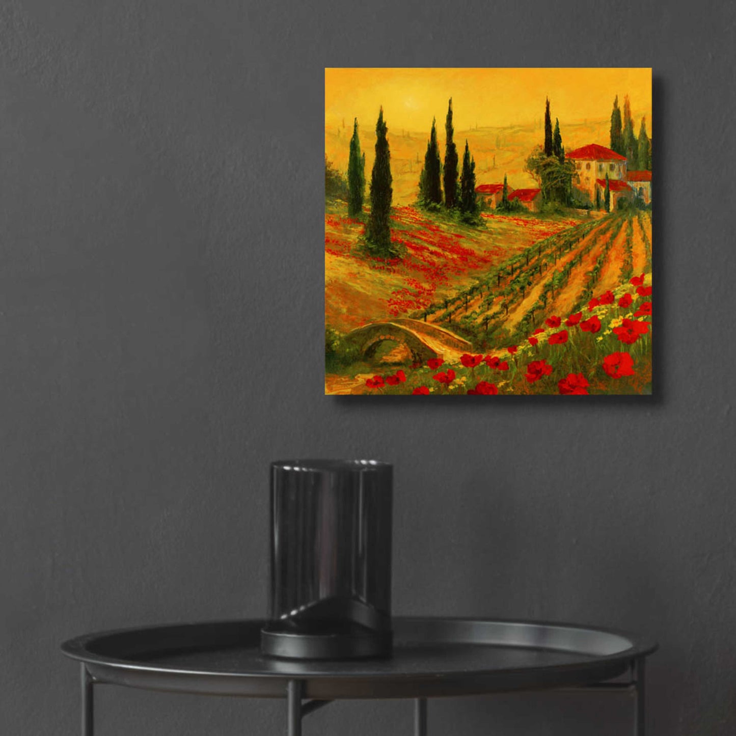 Epic Art 'Poppies of Toscano I' by Art Fronckowiak, Acrylic Glass Wall Art,12x12