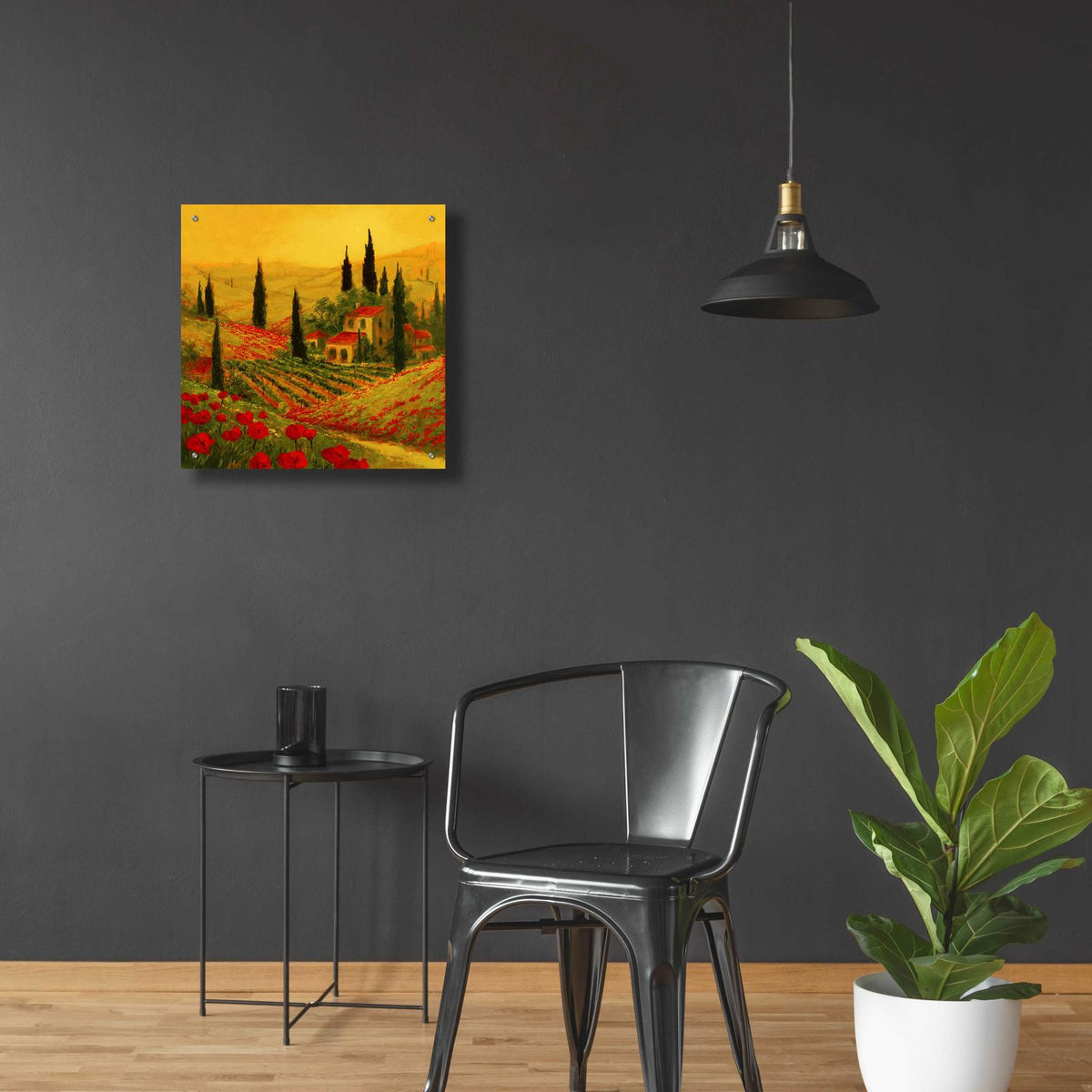 Epic Art 'Poppies of Toscano II' by Art Fronckowiak, Acrylic Glass Wall Art,24x24