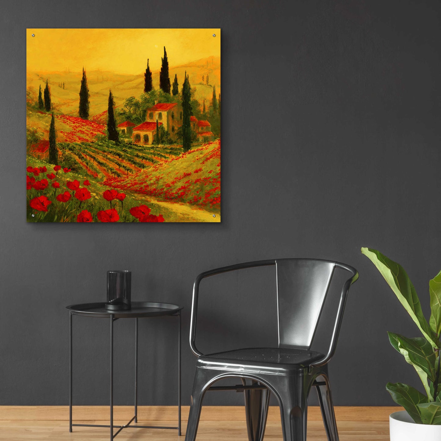 Epic Art 'Poppies of Toscano II' by Art Fronckowiak, Acrylic Glass Wall Art,36x36