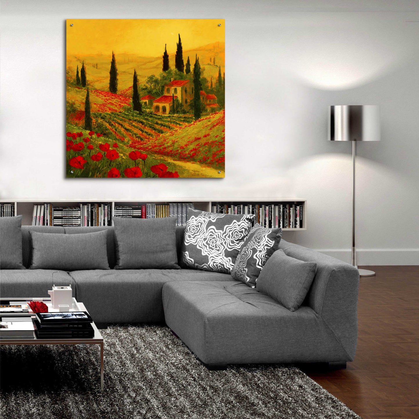 Epic Art 'Poppies of Toscano II' by Art Fronckowiak, Acrylic Glass Wall Art,36x36