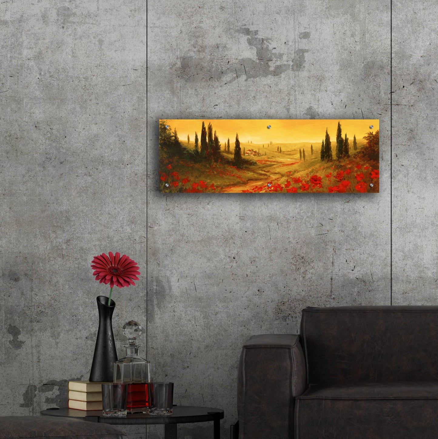 Epic Art 'Toscano Panel II' by Art Fronckowiak, Acrylic Glass Wall Art,36x12