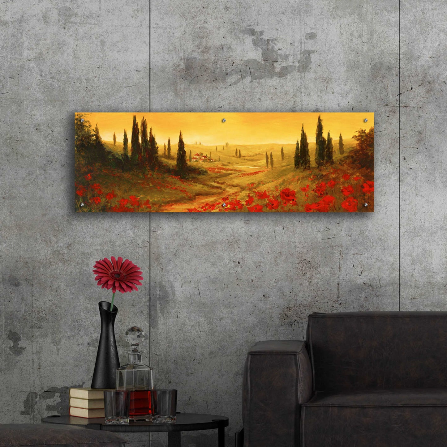 Epic Art 'Toscano Panel II' by Art Fronckowiak, Acrylic Glass Wall Art,48x16