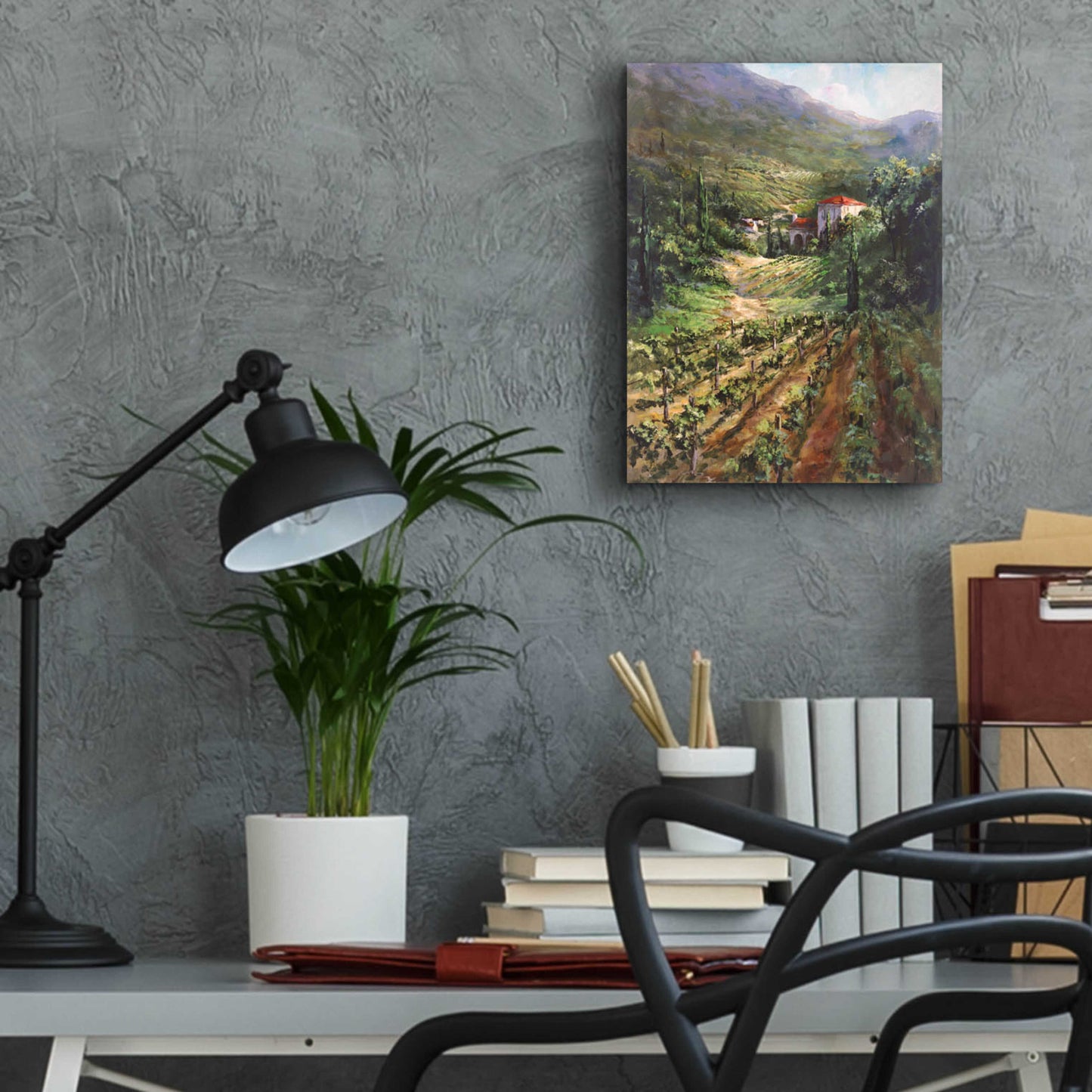 Epic Art 'Tuscany Vineyard' by Art Fronckowiak, Acrylic Glass Wall Art,12x16