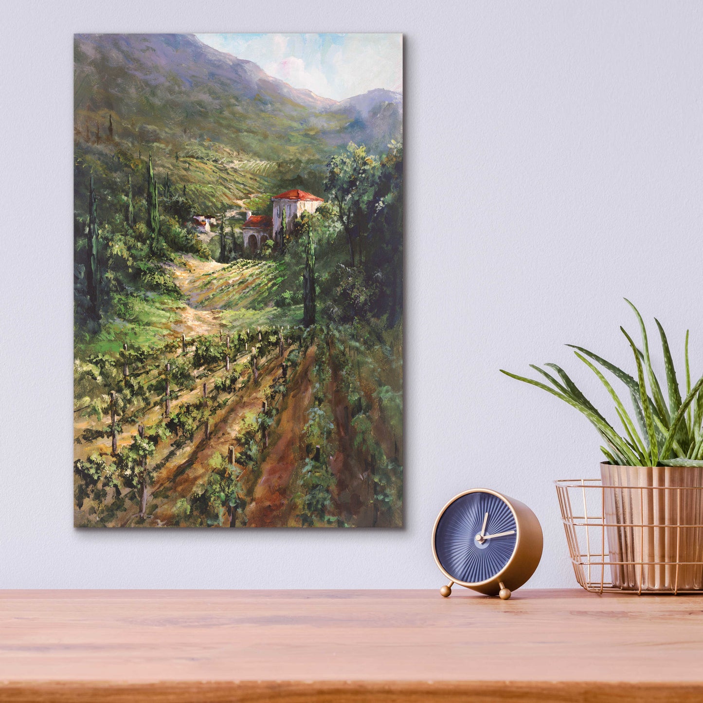 Epic Art 'Tuscany Vineyard' by Art Fronckowiak, Acrylic Glass Wall Art,12x16