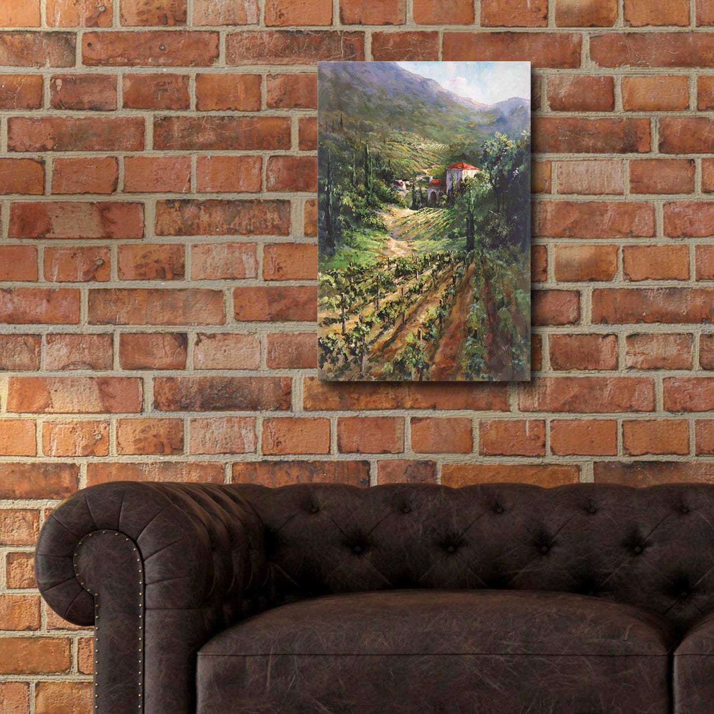 Epic Art 'Tuscany Vineyard' by Art Fronckowiak, Acrylic Glass Wall Art,16x24