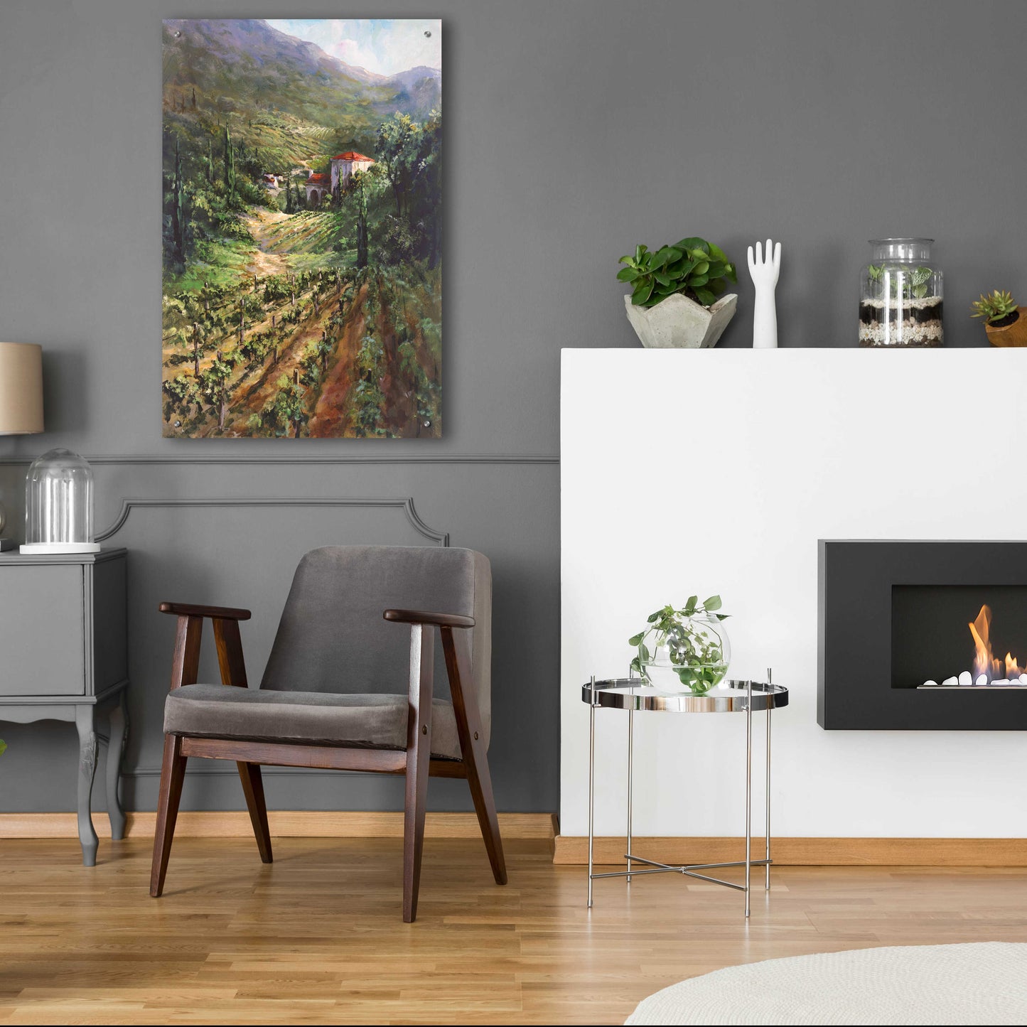 Epic Art 'Tuscany Vineyard' by Art Fronckowiak, Acrylic Glass Wall Art,24x36