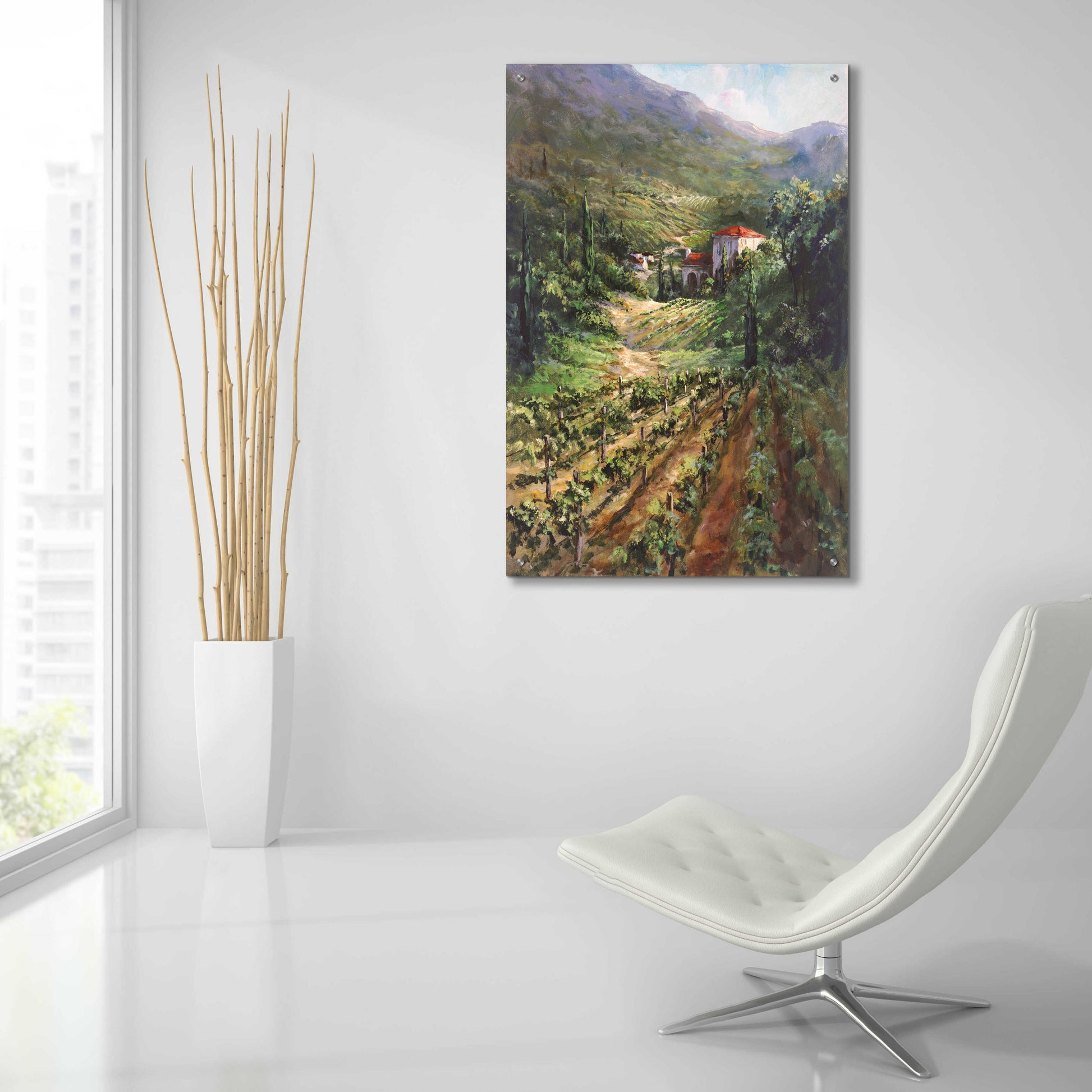 Epic Art 'Tuscany Vineyard' by Art Fronckowiak, Acrylic Glass Wall Art,24x36