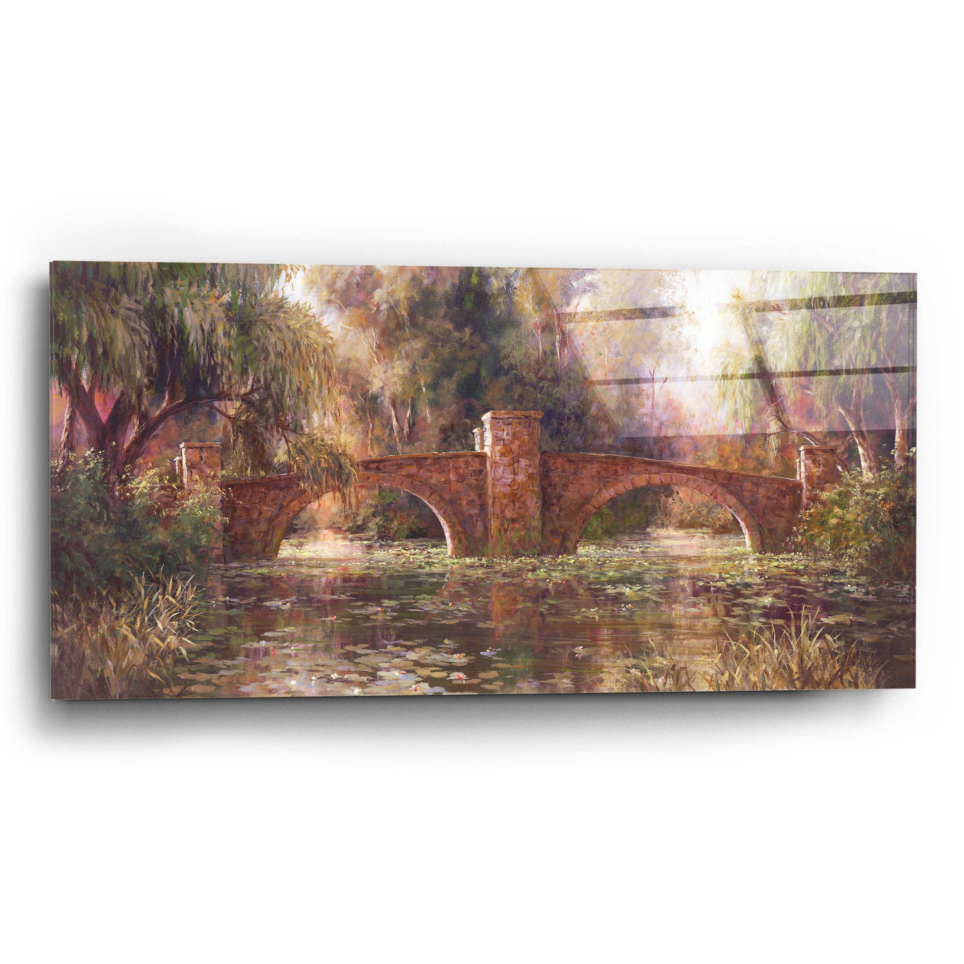 Epic Art 'Willow Bridge' by Art Fronckowiak, Acrylic Glass Wall Art,24x12