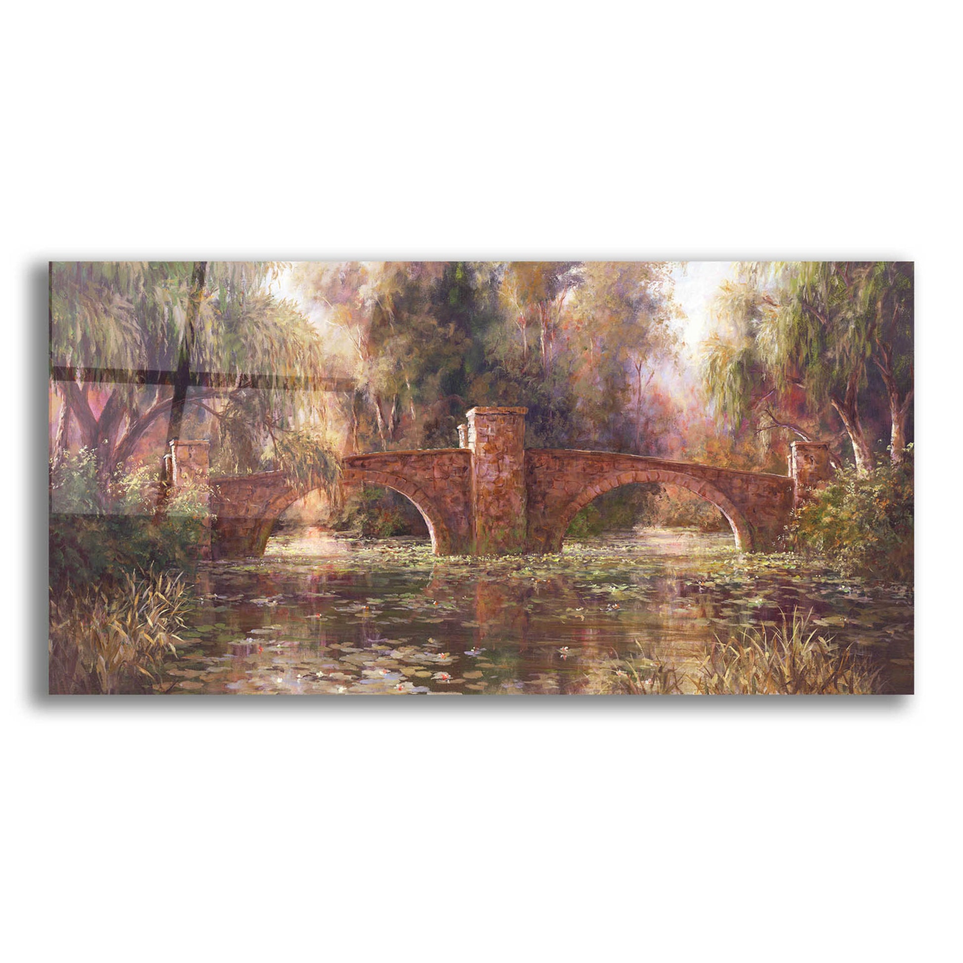 Epic Art 'Willow Bridge' by Art Fronckowiak, Acrylic Glass Wall Art,24x12