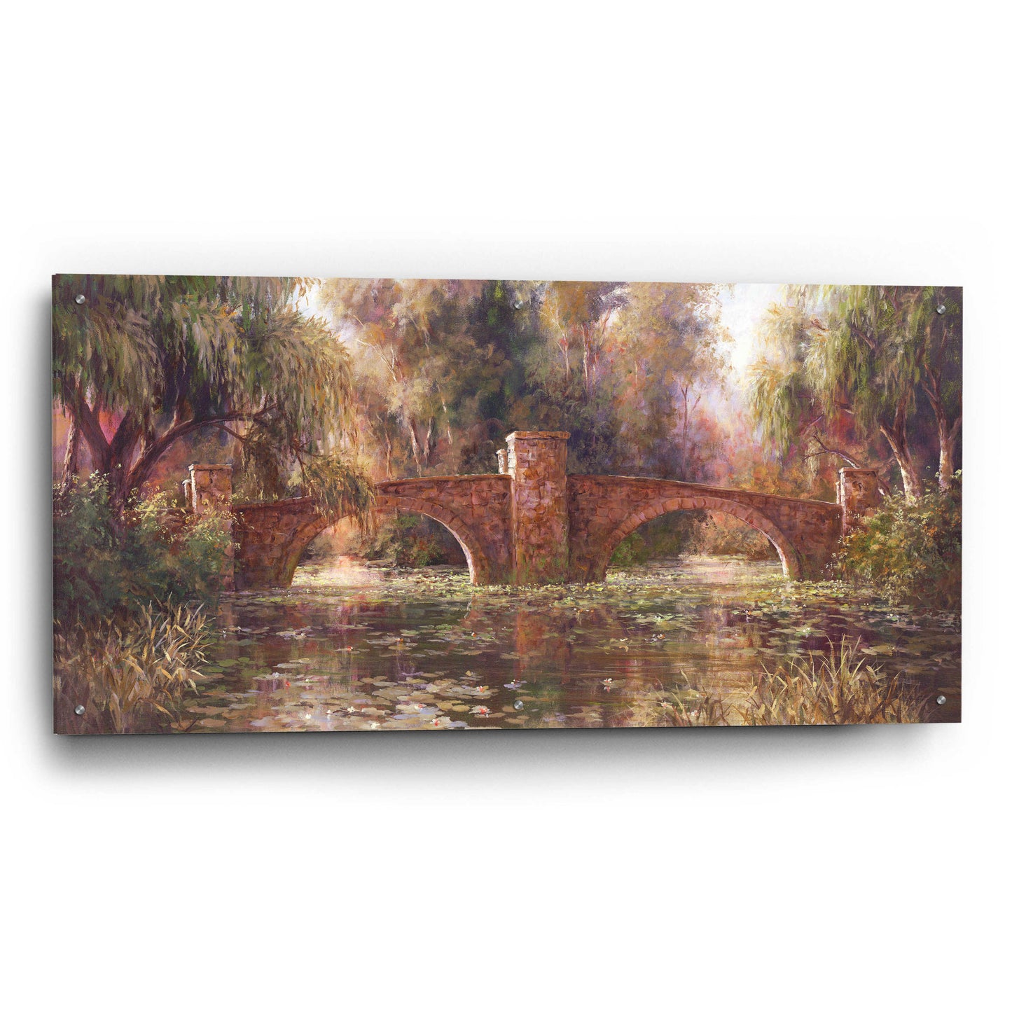 Epic Art 'Willow Bridge' by Art Fronckowiak, Acrylic Glass Wall Art,48x24