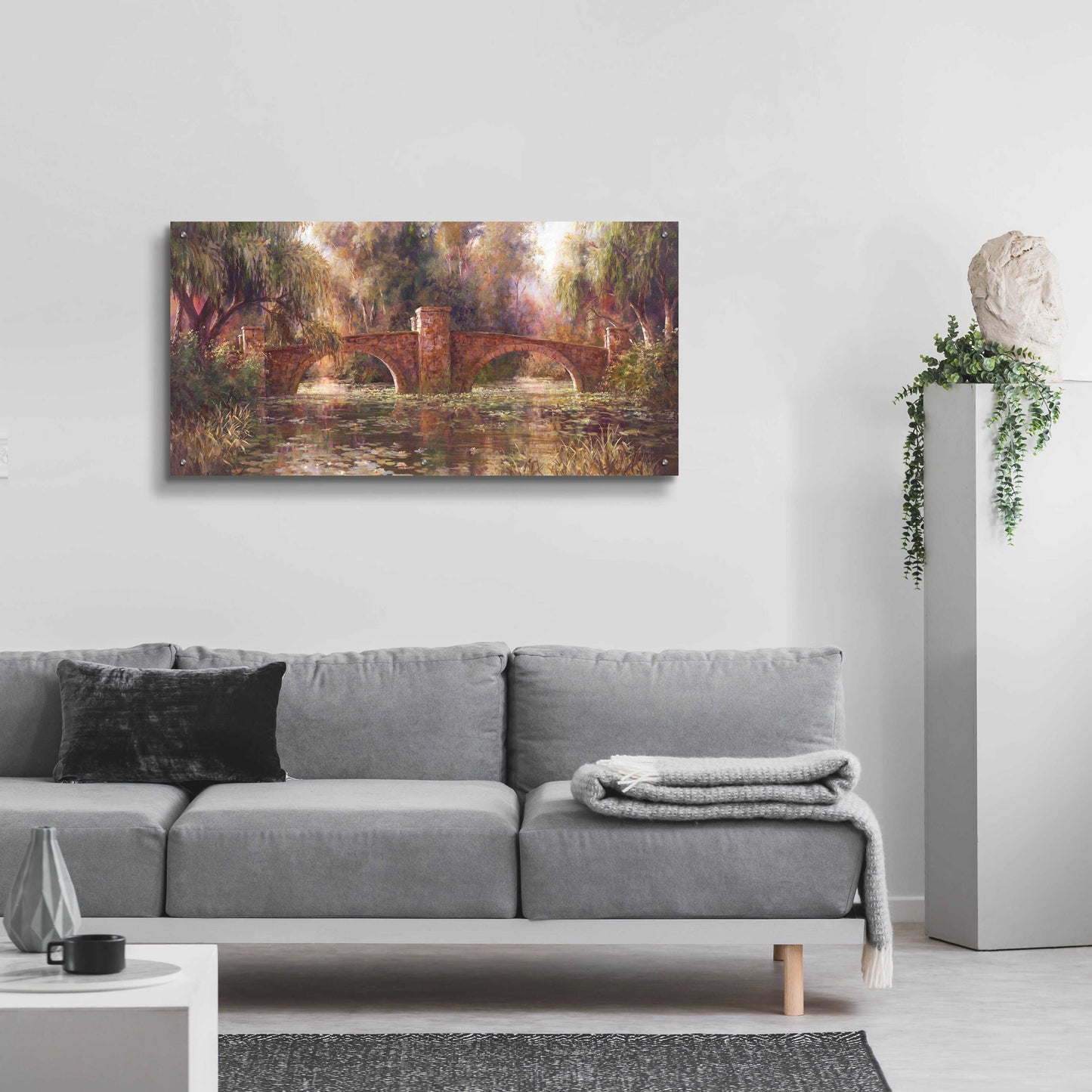 Epic Art 'Willow Bridge' by Art Fronckowiak, Acrylic Glass Wall Art,48x24