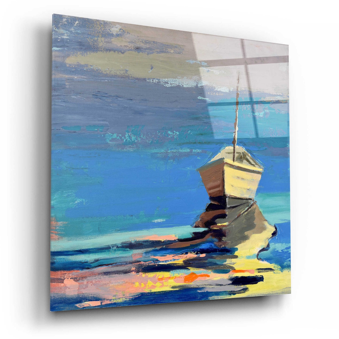 Epic Art 'Blue Bay' by Beth Forst, Acrylic Glass Wall Art,12x12