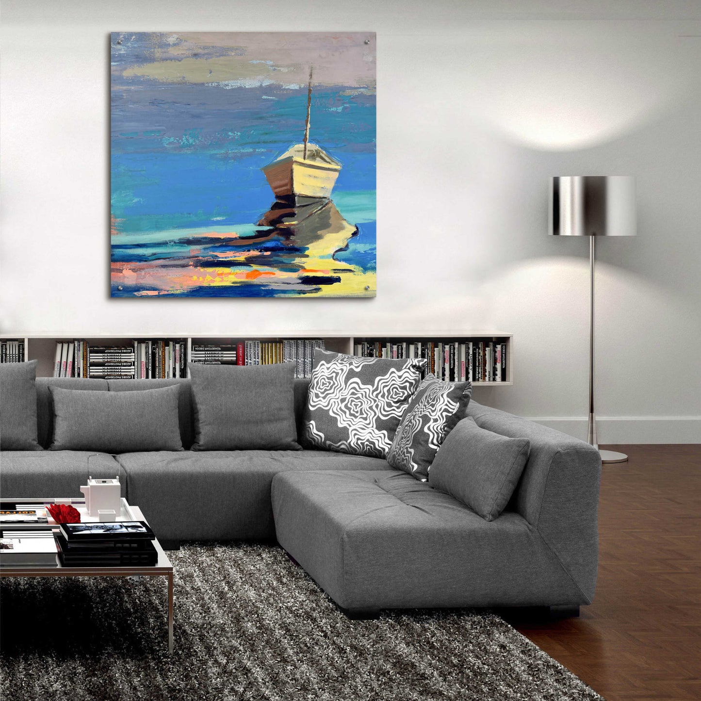 Epic Art 'Blue Bay' by Beth Forst, Acrylic Glass Wall Art,36x36