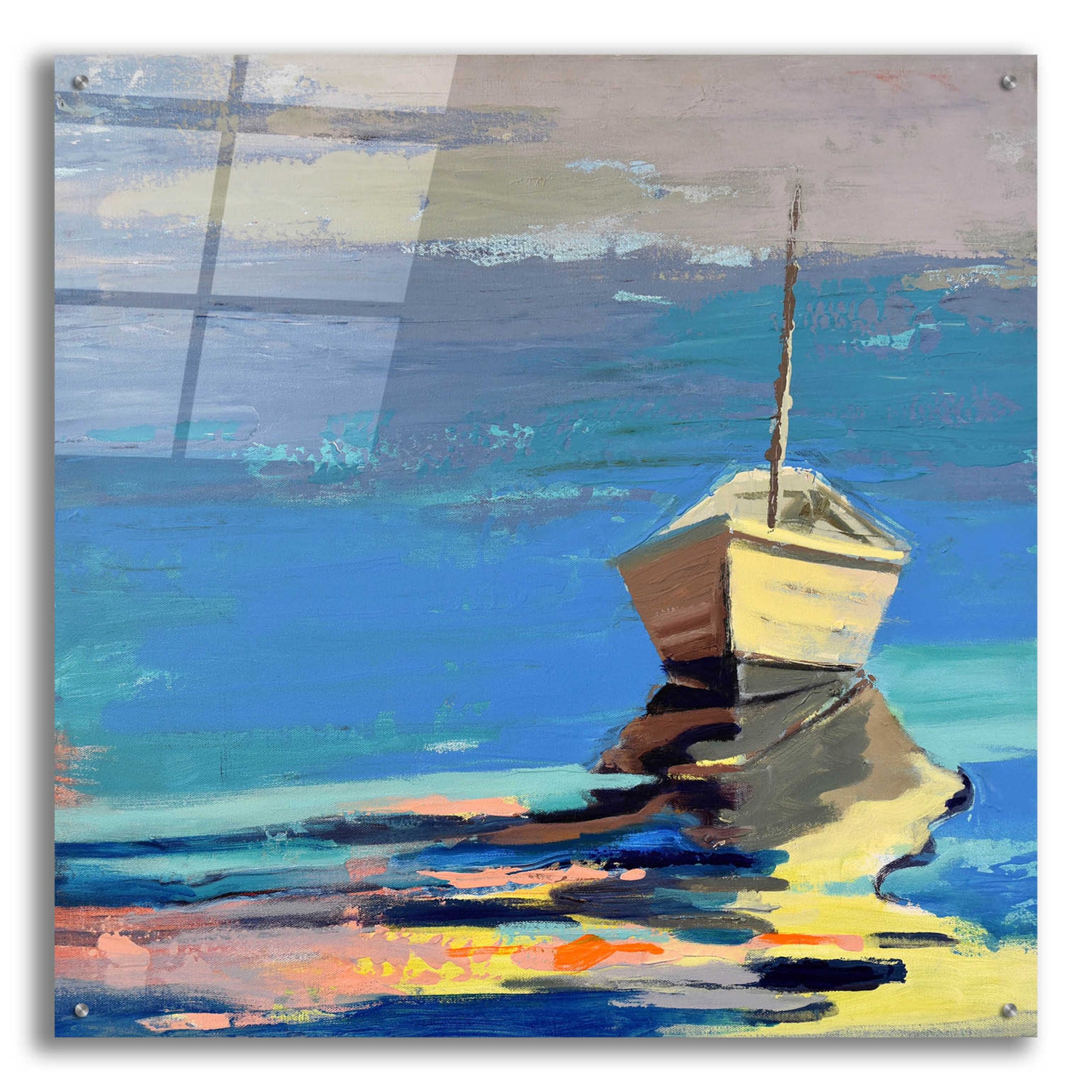 Epic Art 'Blue Bay' by Beth Forst, Acrylic Glass Wall Art,36x36