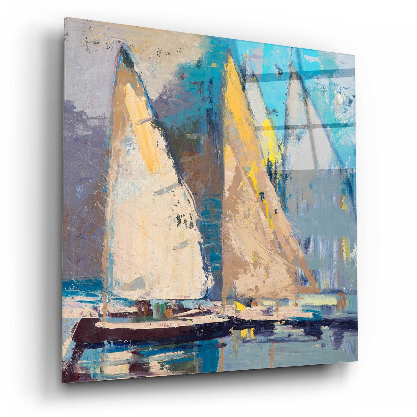 Epic Art 'Breeze  Sail and Sky' by Beth Forst, Acrylic Glass Wall Art,12x12