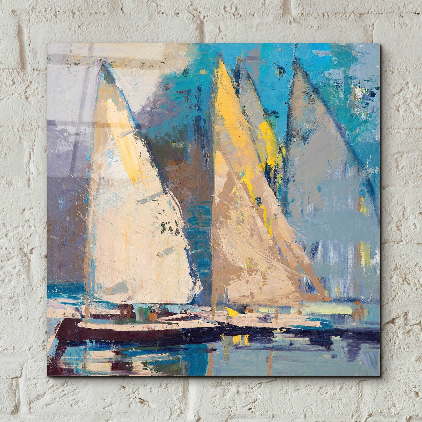 Epic Art 'Breeze  Sail and Sky' by Beth Forst, Acrylic Glass Wall Art,12x12