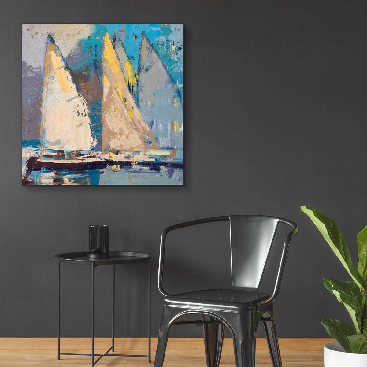Epic Art 'Breeze  Sail and Sky' by Beth Forst, Acrylic Glass Wall Art,36x36