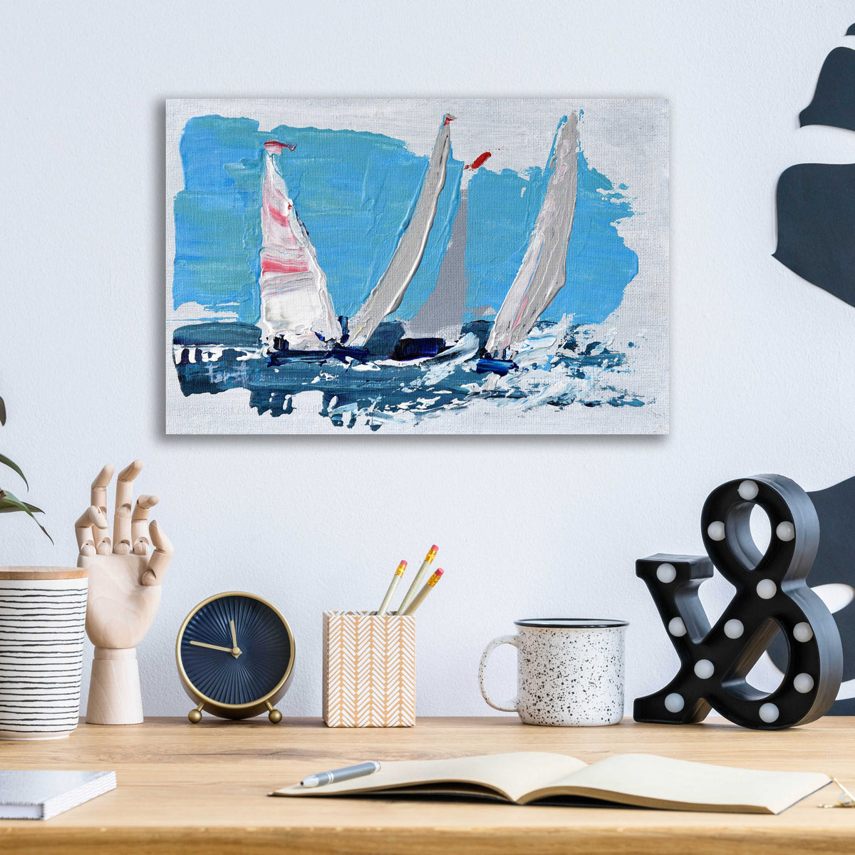 Epic Art 'Candy Stripe Regatta' by Beth Forst, Acrylic Glass Wall Art,16x12