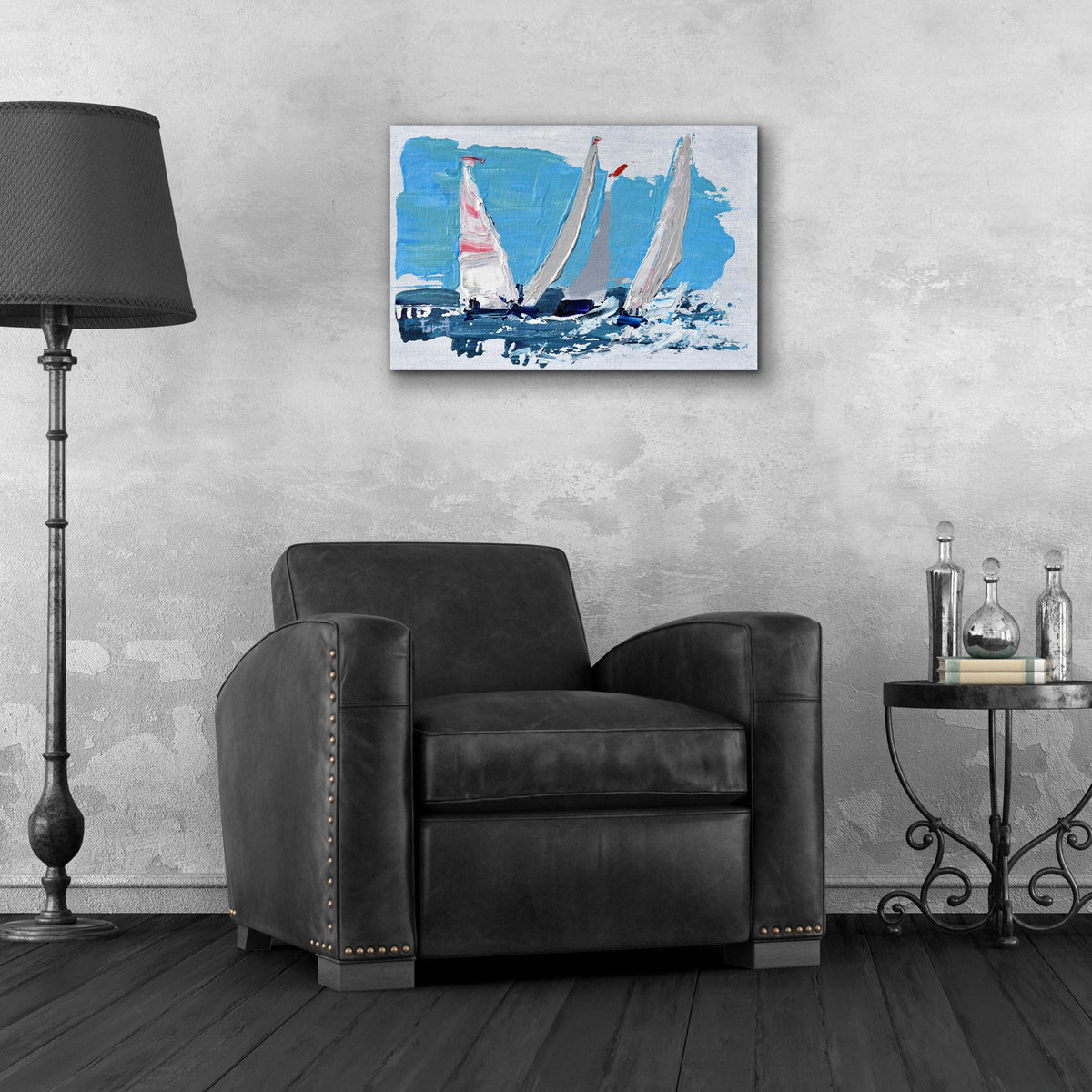 Epic Art 'Candy Stripe Regatta' by Beth Forst, Acrylic Glass Wall Art,24x16
