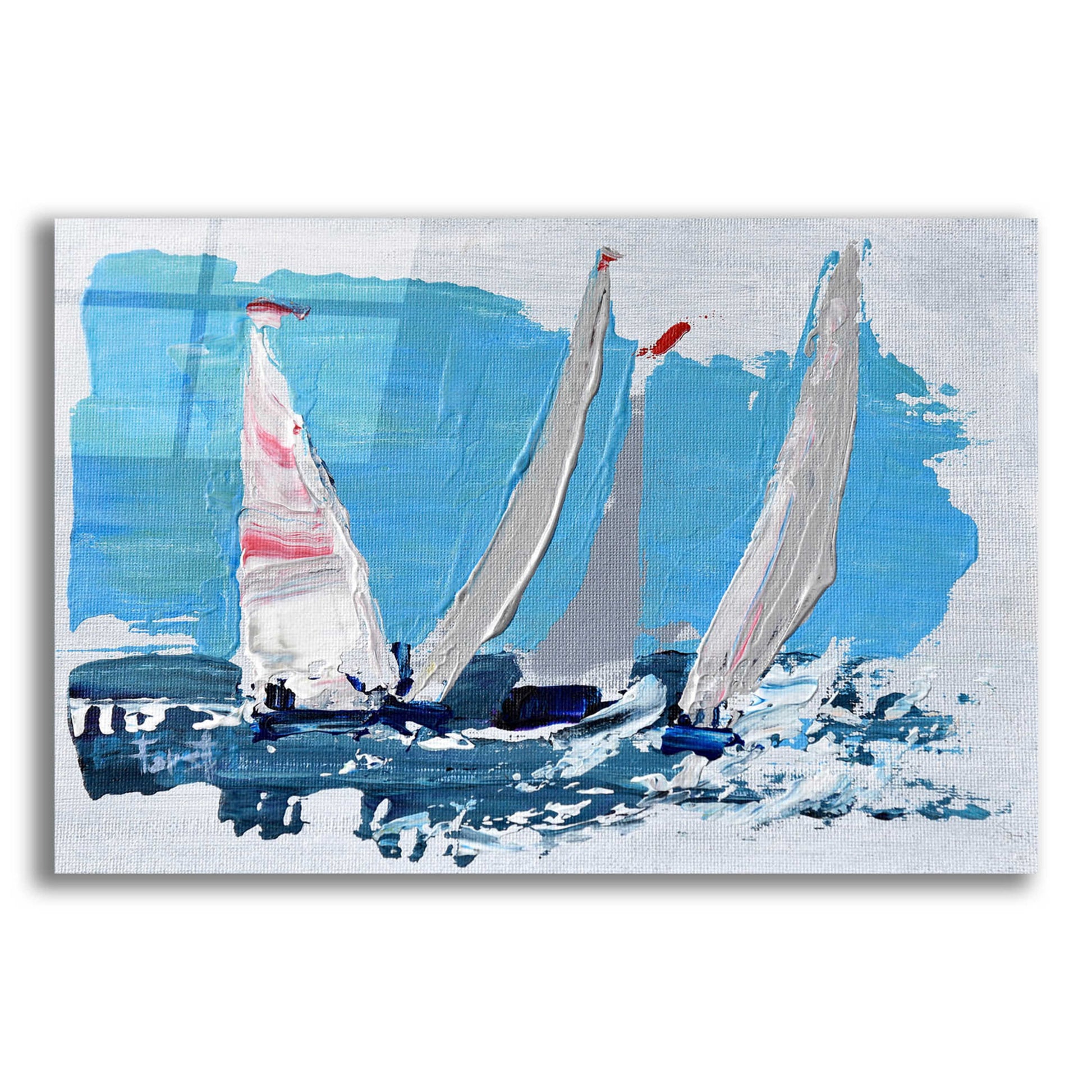 Epic Art 'Candy Stripe Regatta' by Beth Forst, Acrylic Glass Wall Art,24x16