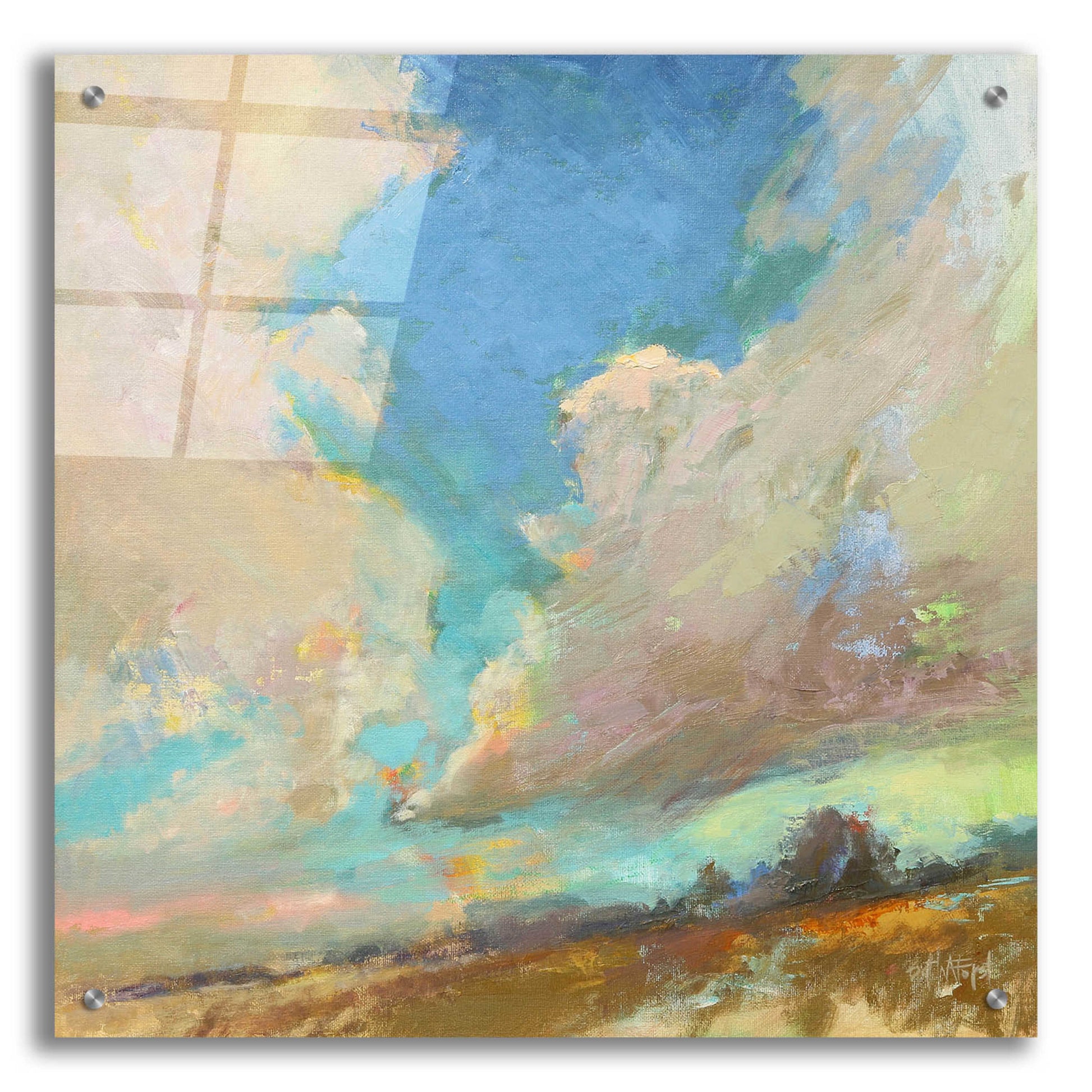 Epic Art 'Clouds Got in My Way' by Beth Forst, Acrylic Glass Wall Art,24x24