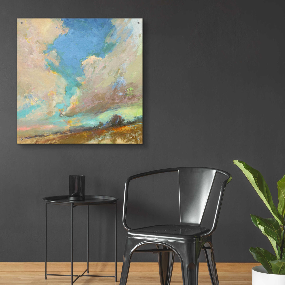 Epic Art 'Clouds Got in My Way' by Beth Forst, Acrylic Glass Wall Art,36x36